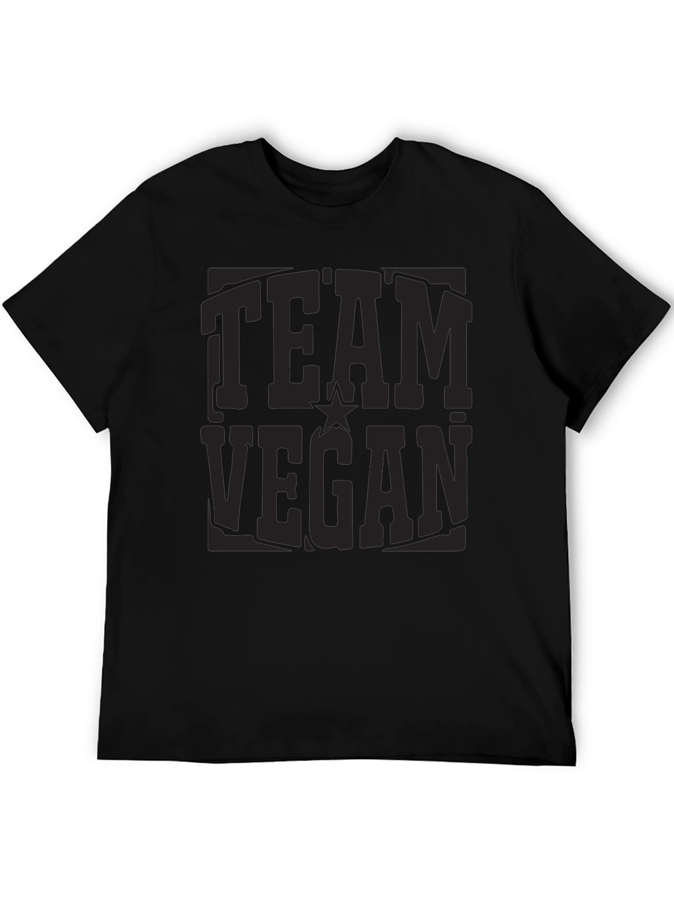 Team Vegan Black Crewneck T-Shirt