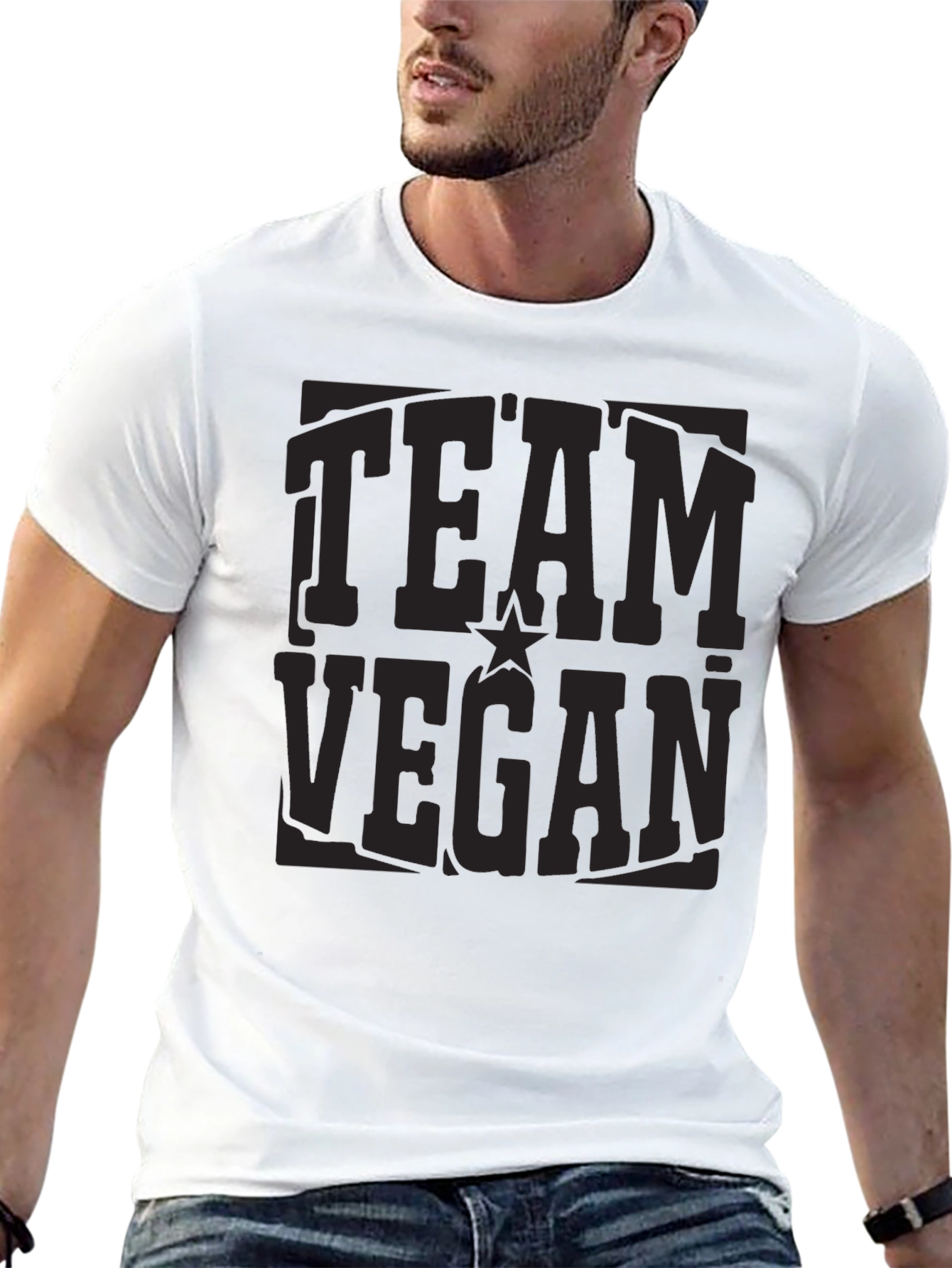 Team Vegan Black Crewneck T-Shirt