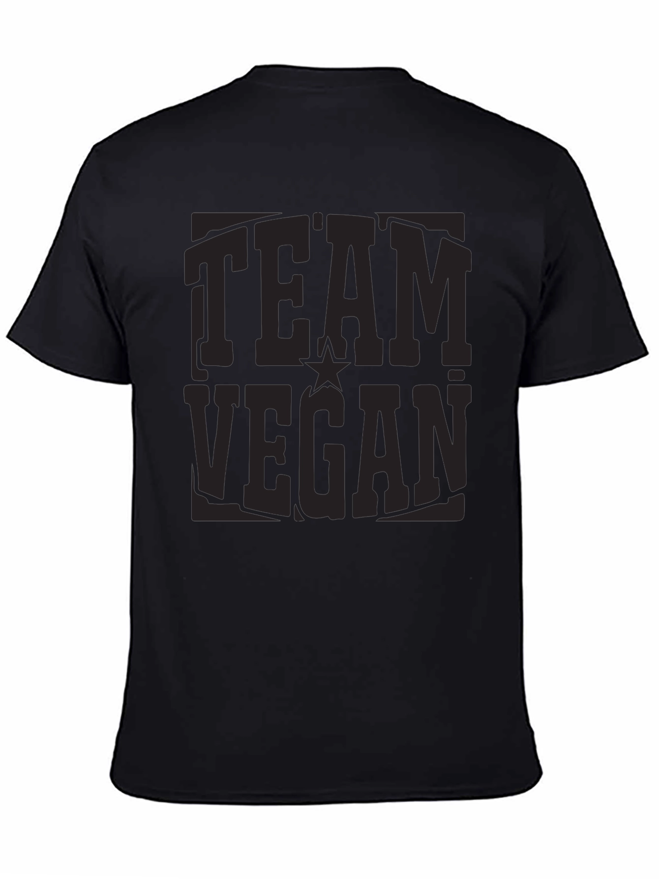 Team Vegan Black Crewneck T-Shirt