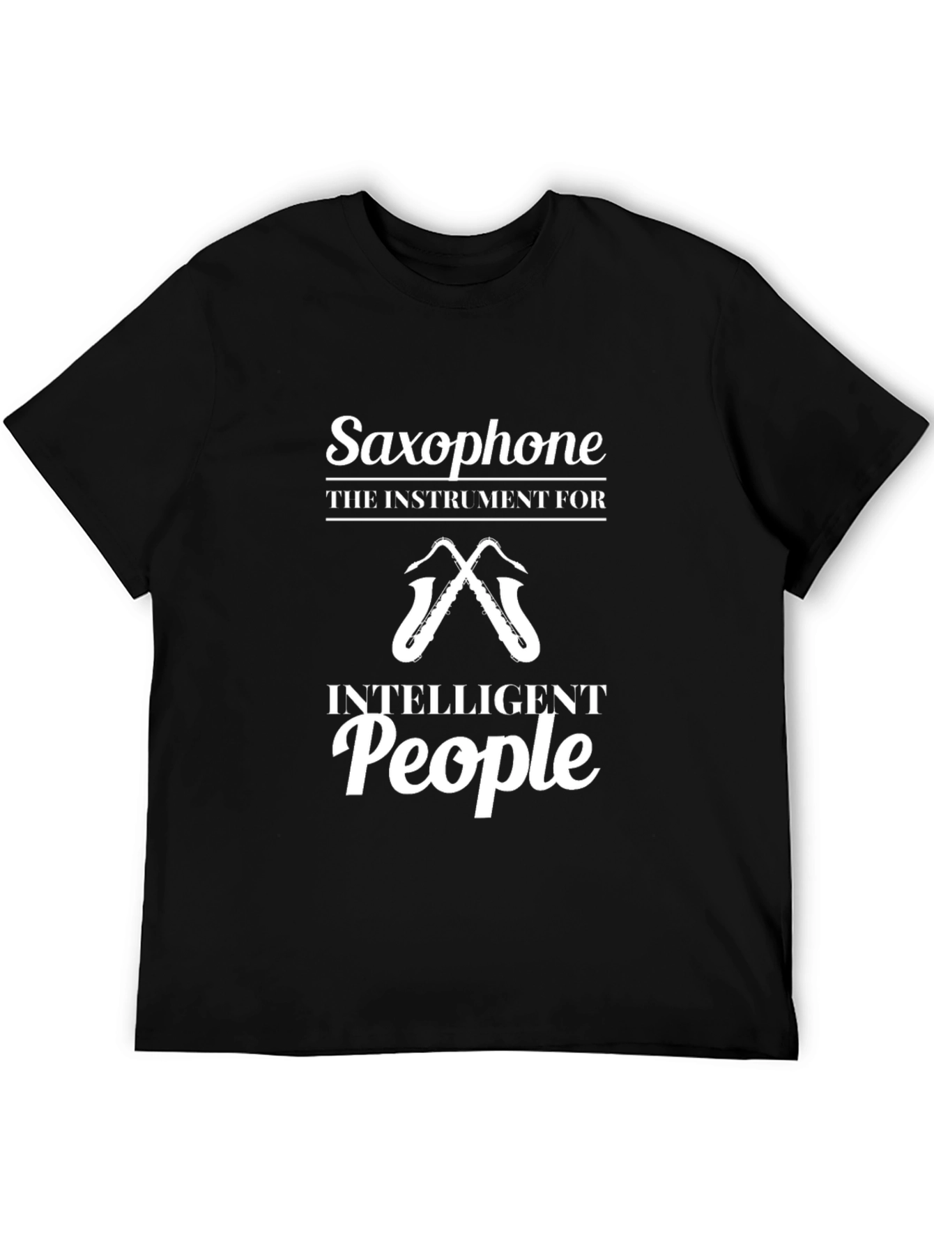 Saxophone Intelligent People Graphic Tee - Black