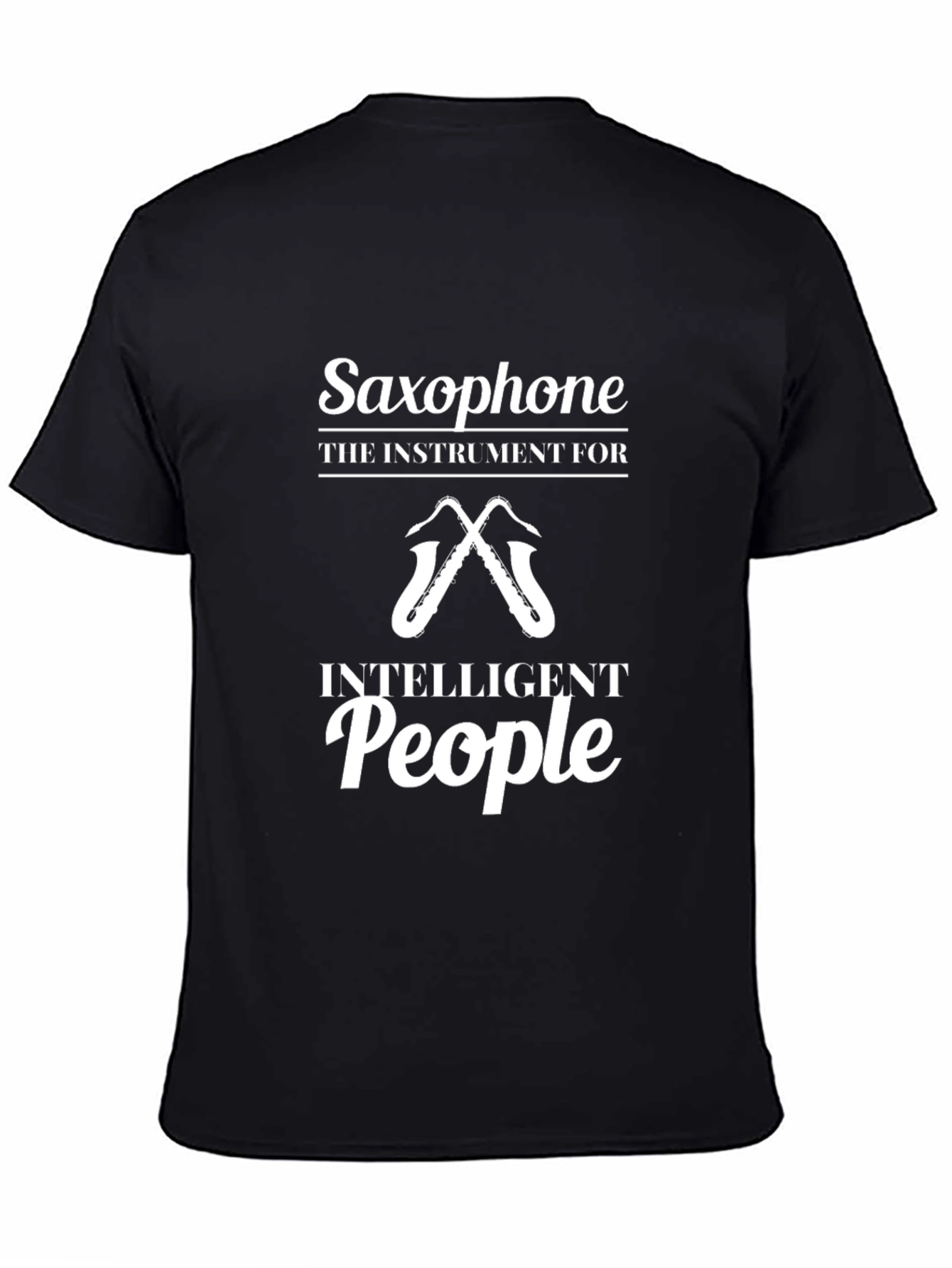 Saxophone Intelligent People Graphic Tee - Black