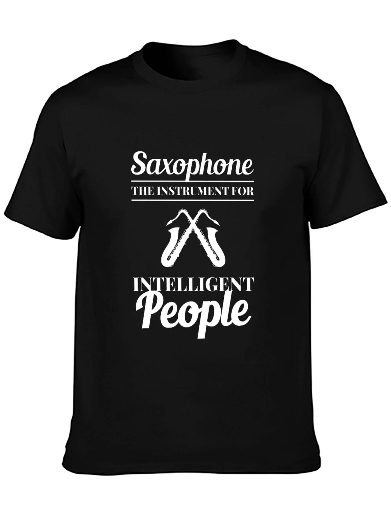 Saxophone Intelligent People Graphic Tee - Black