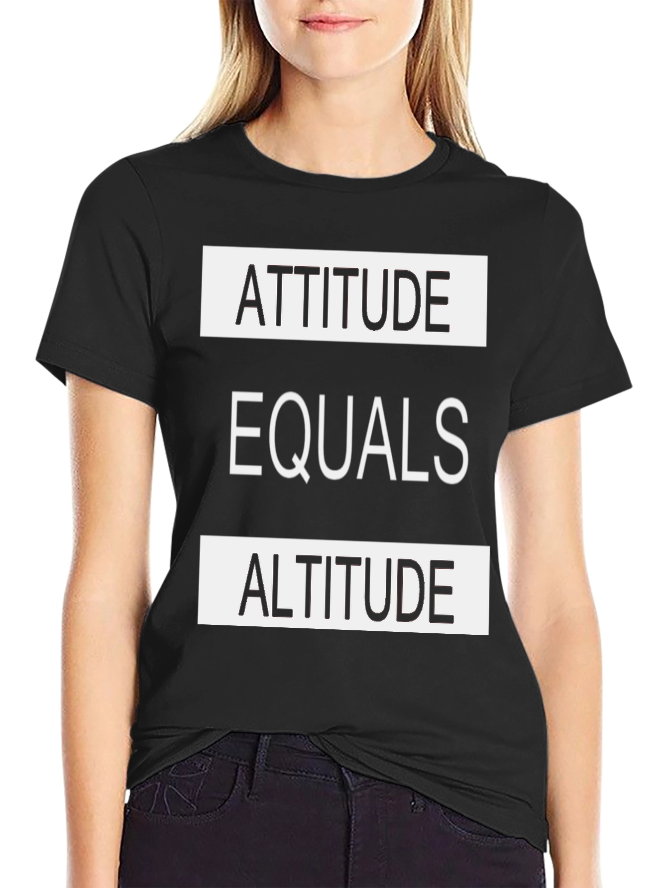 Attitude Equals Altitude Graphic Tee - Black