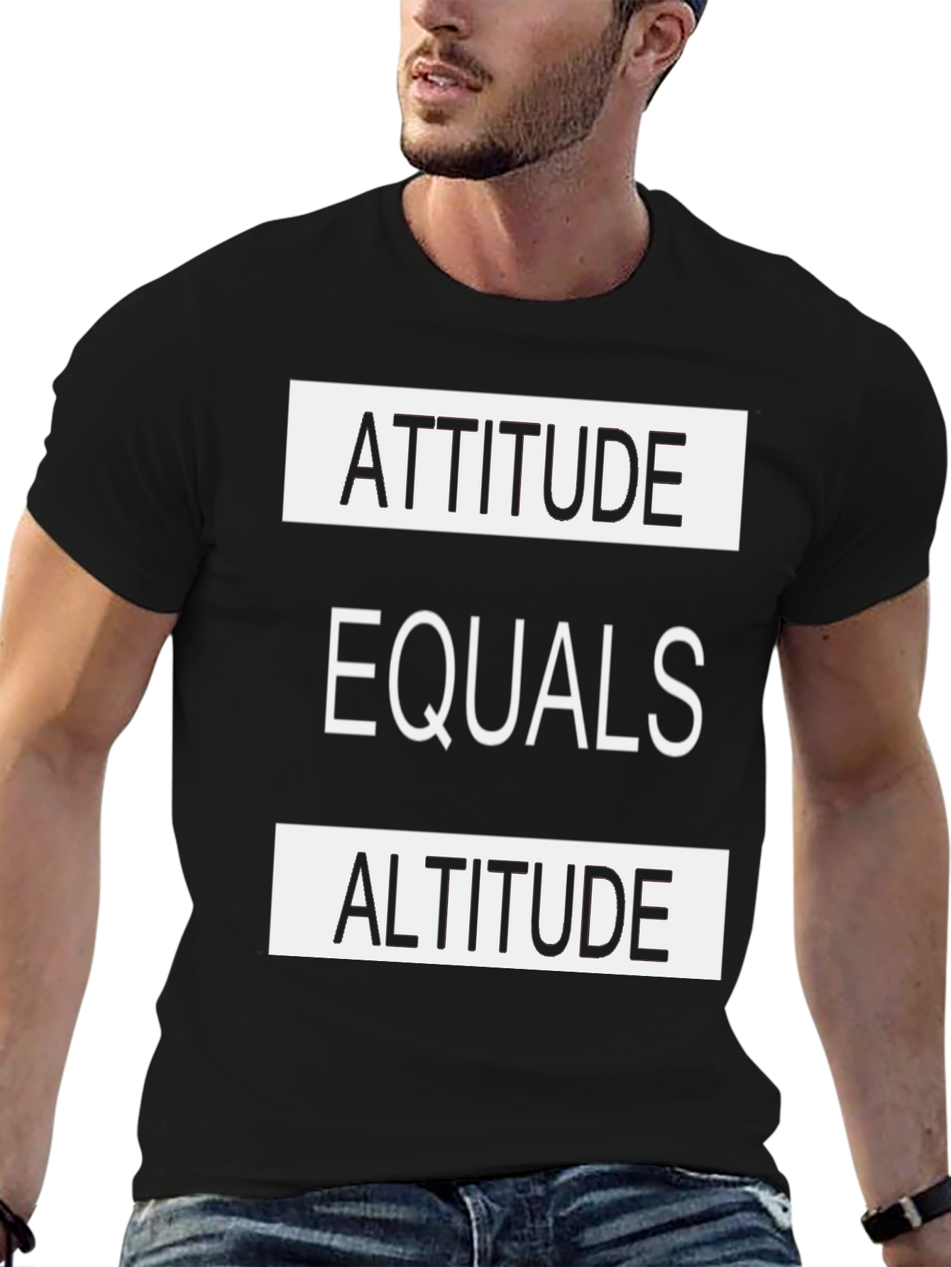 Attitude Equals Altitude Graphic Tee - Black