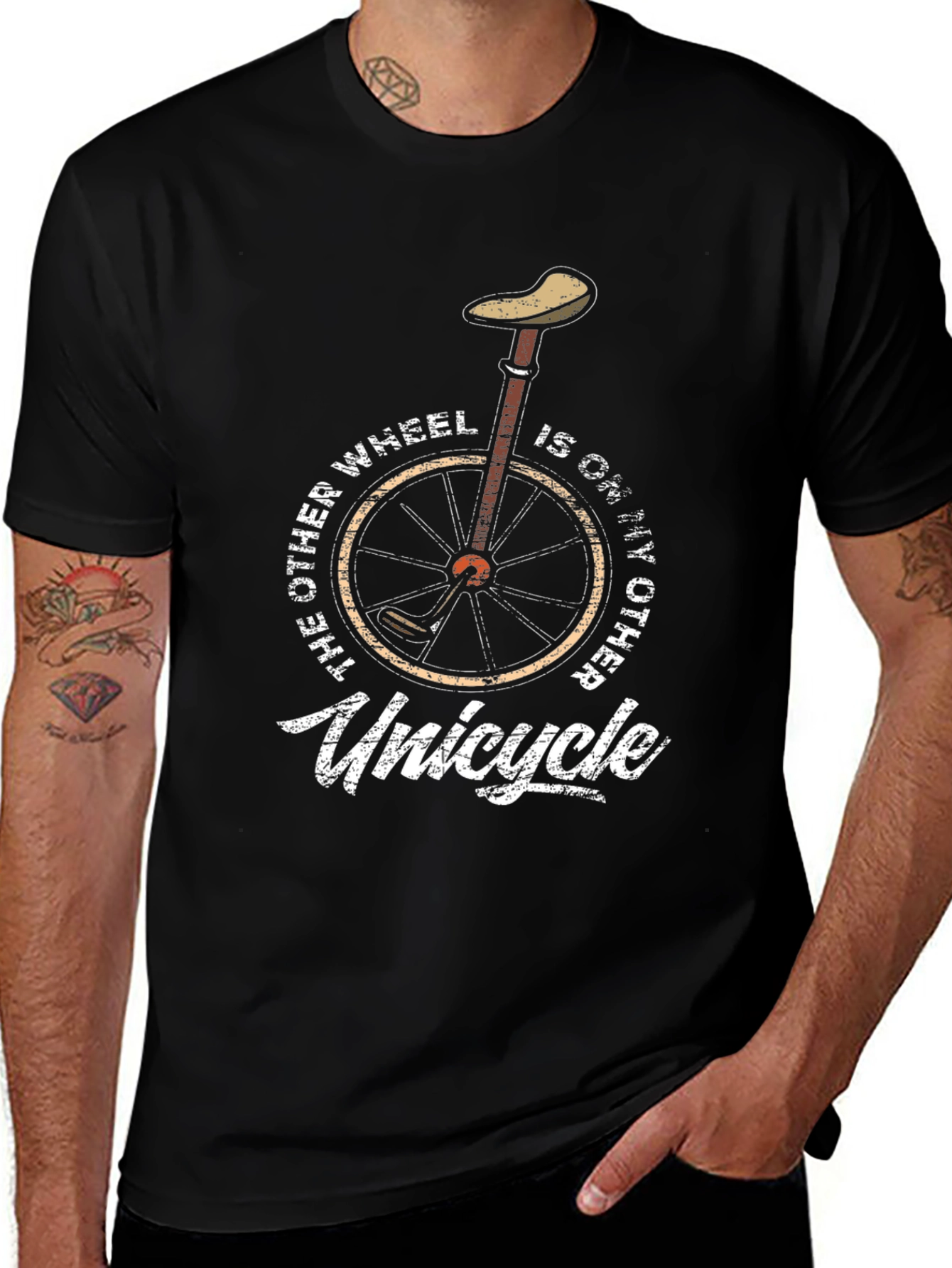 Unicycle T-Shirt - One Wheel Humor Graphic Tee