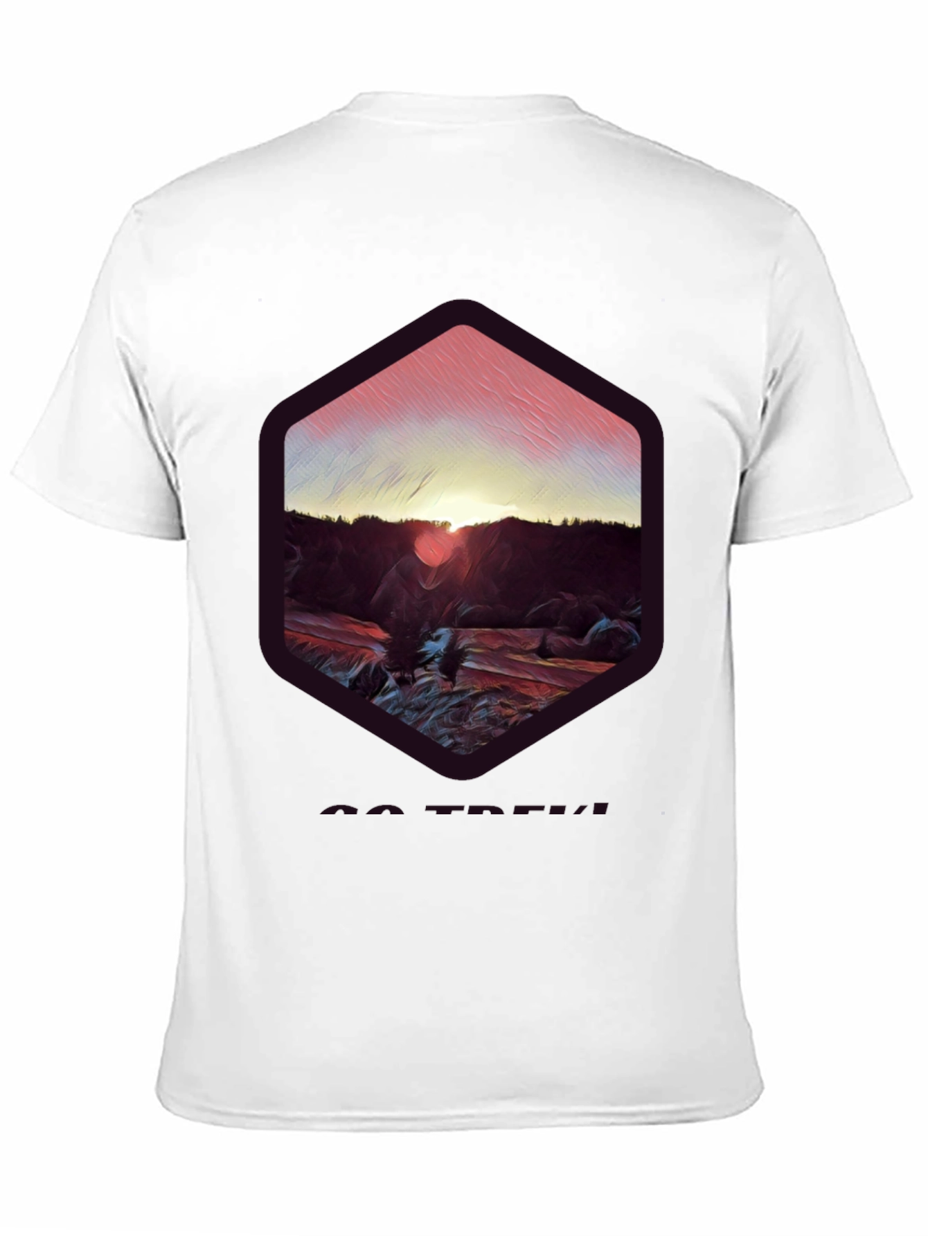 Sunset Mountain Graphic Tee - Soft Black Cotton Blend