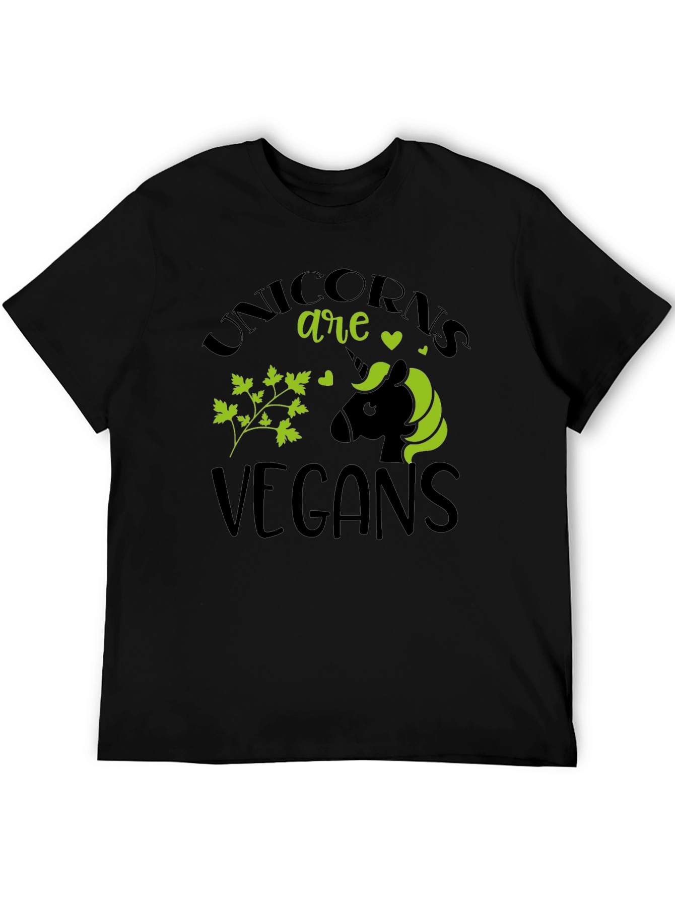 Unicorns Are Vegans Black T-Shirt