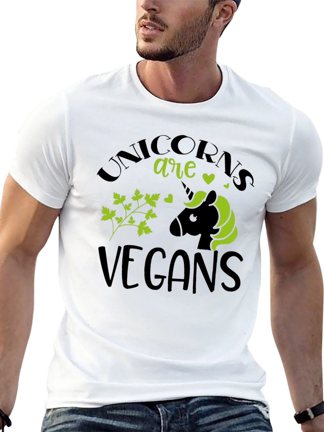 Unicorns Are Vegans Black T-Shirt