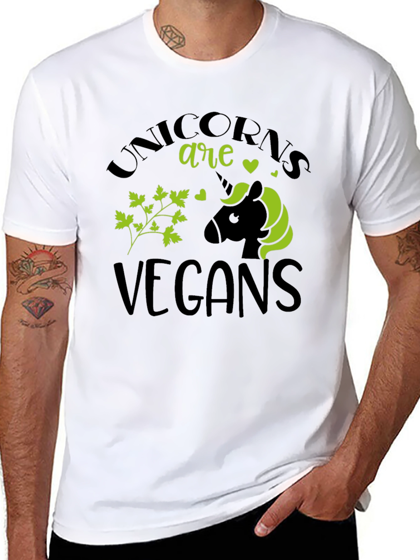 Unicorns Are Vegans Black T-Shirt