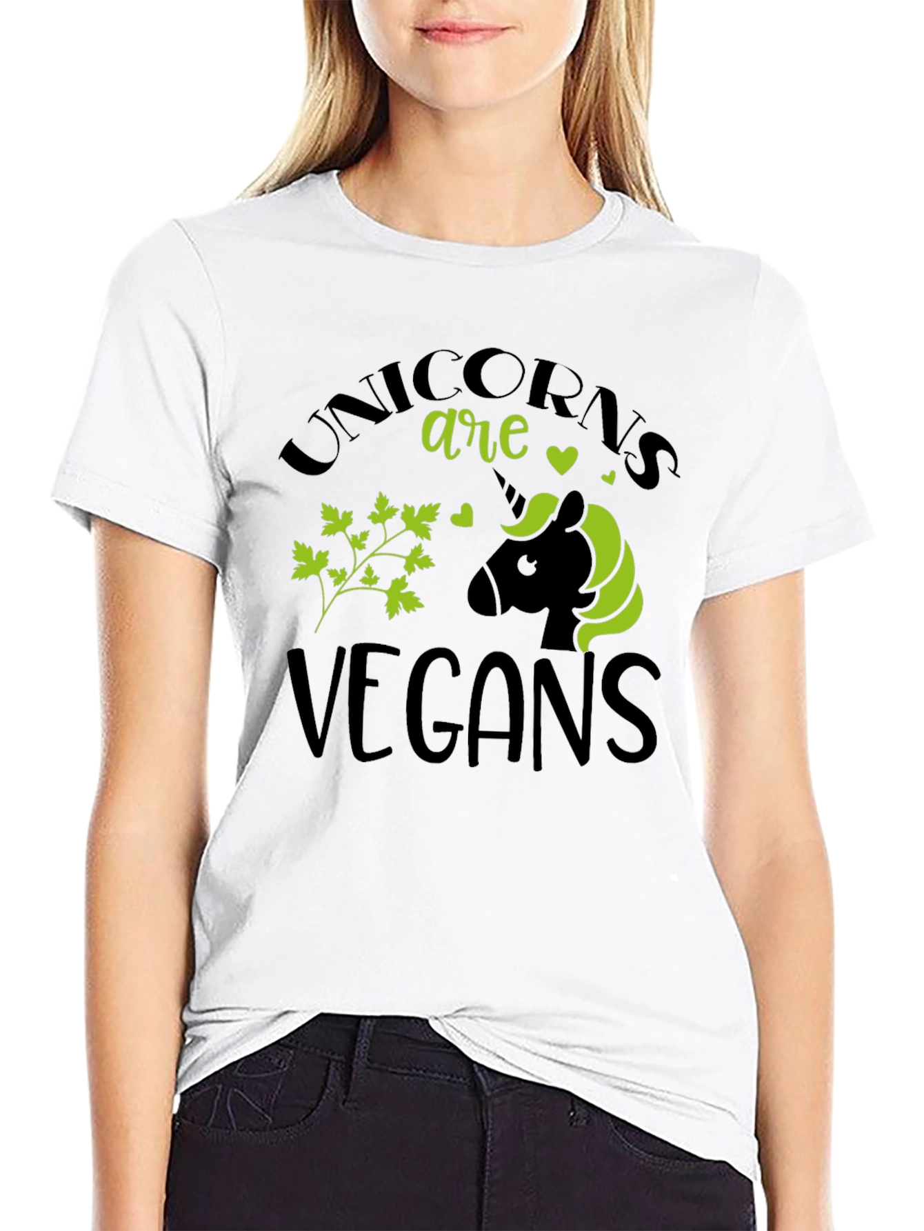 Unicorns Are Vegans Black T-Shirt