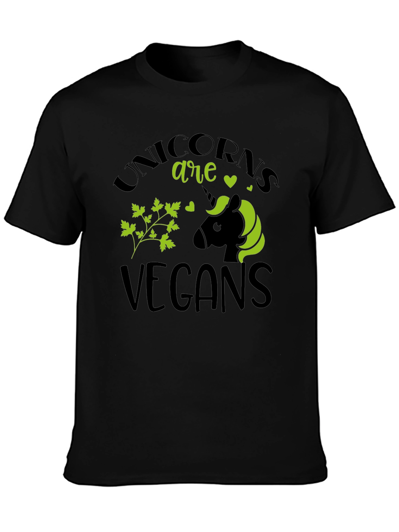 Unicorns Are Vegans Black T-Shirt
