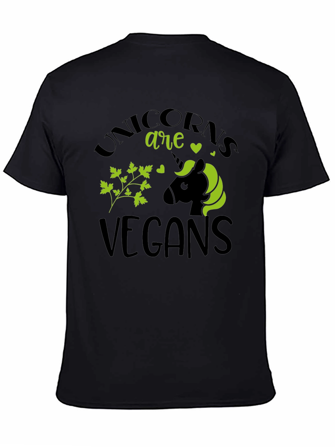 Unicorns Are Vegans Black T-Shirt