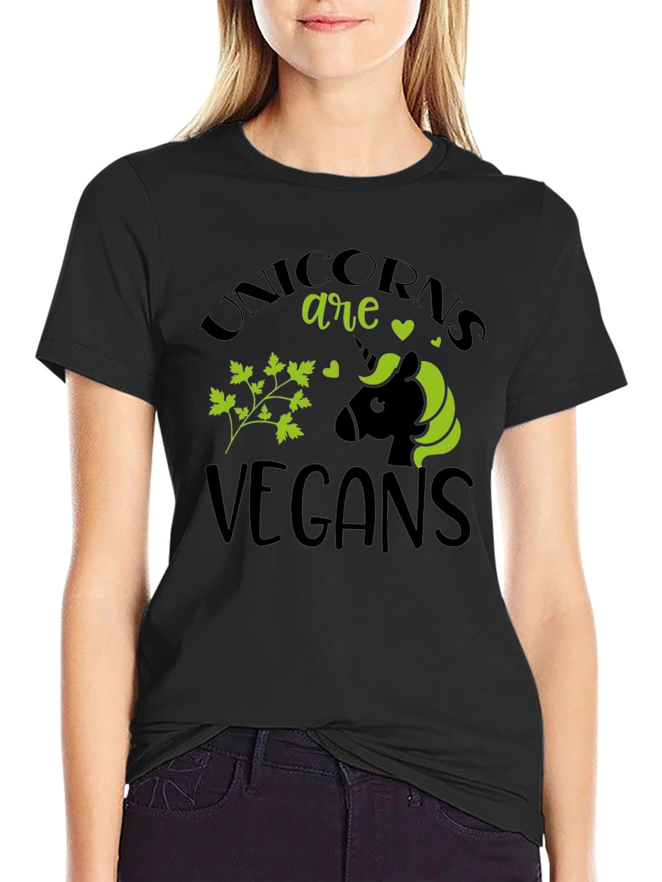 Unicorns Are Vegans Black T-Shirt