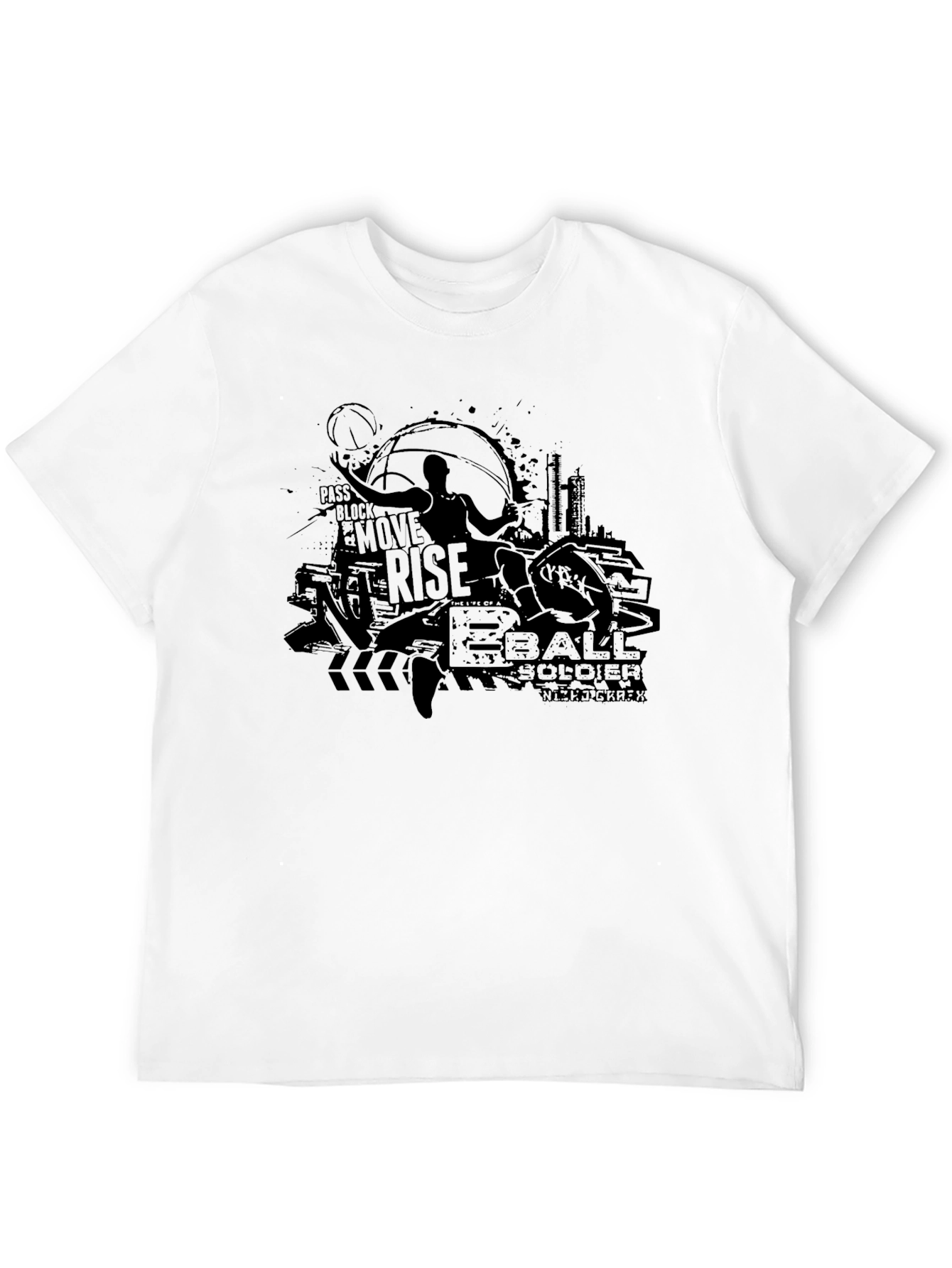 Basketball Soldier Rise Black Graphic Tee