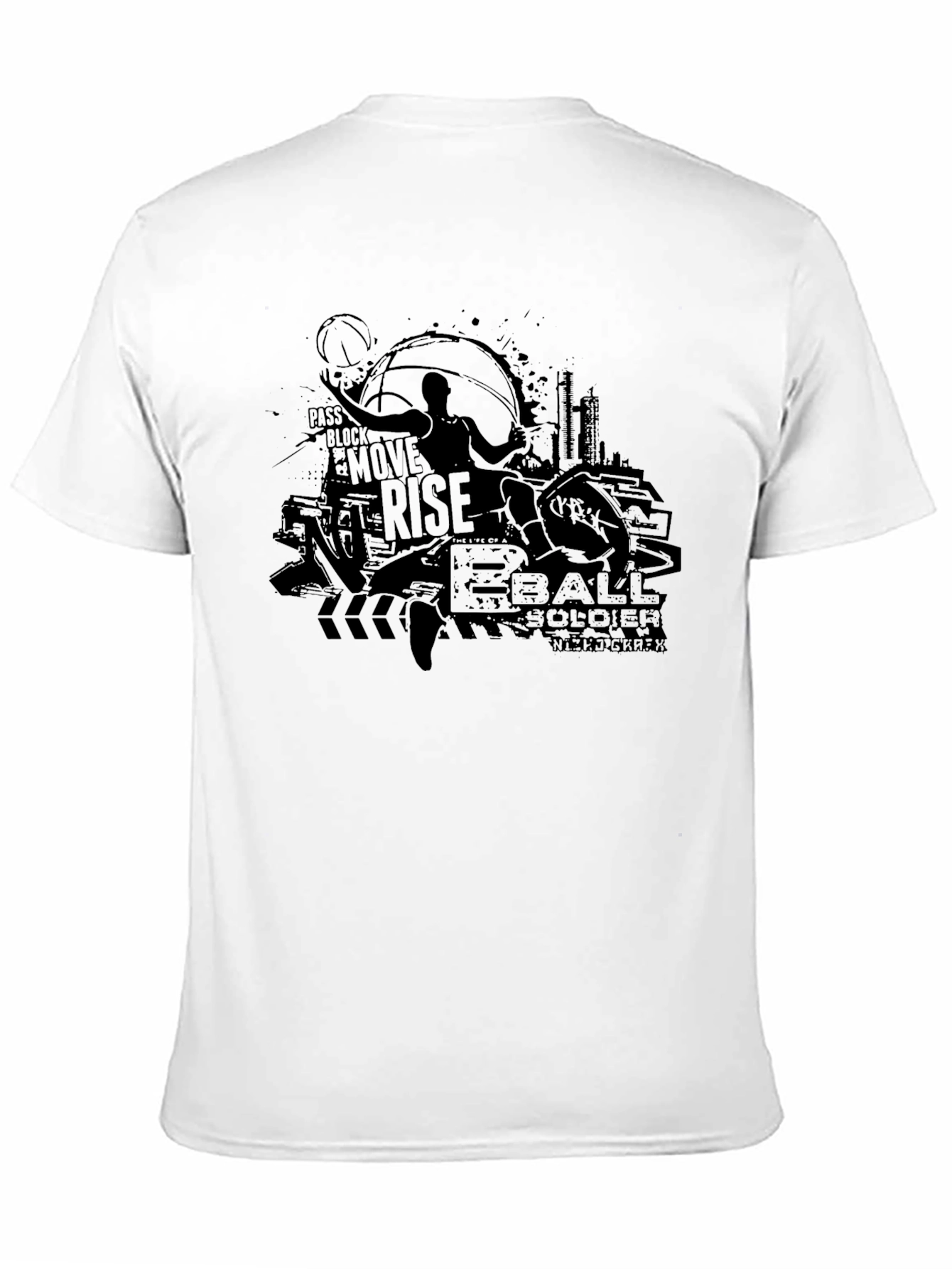Basketball Soldier Rise Black Graphic Tee