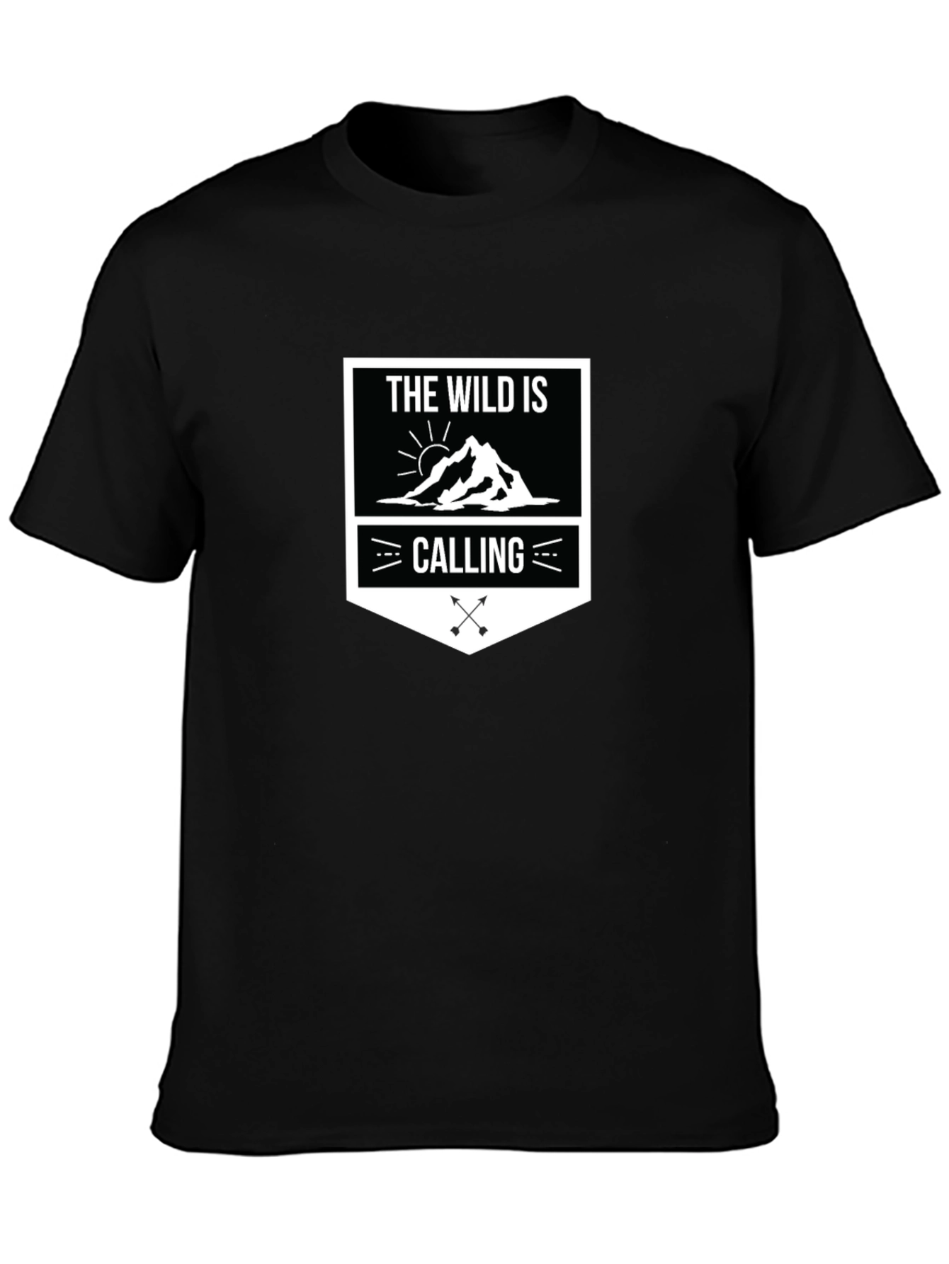 The Wild Is Calling Graphic Tee - Black Cotton