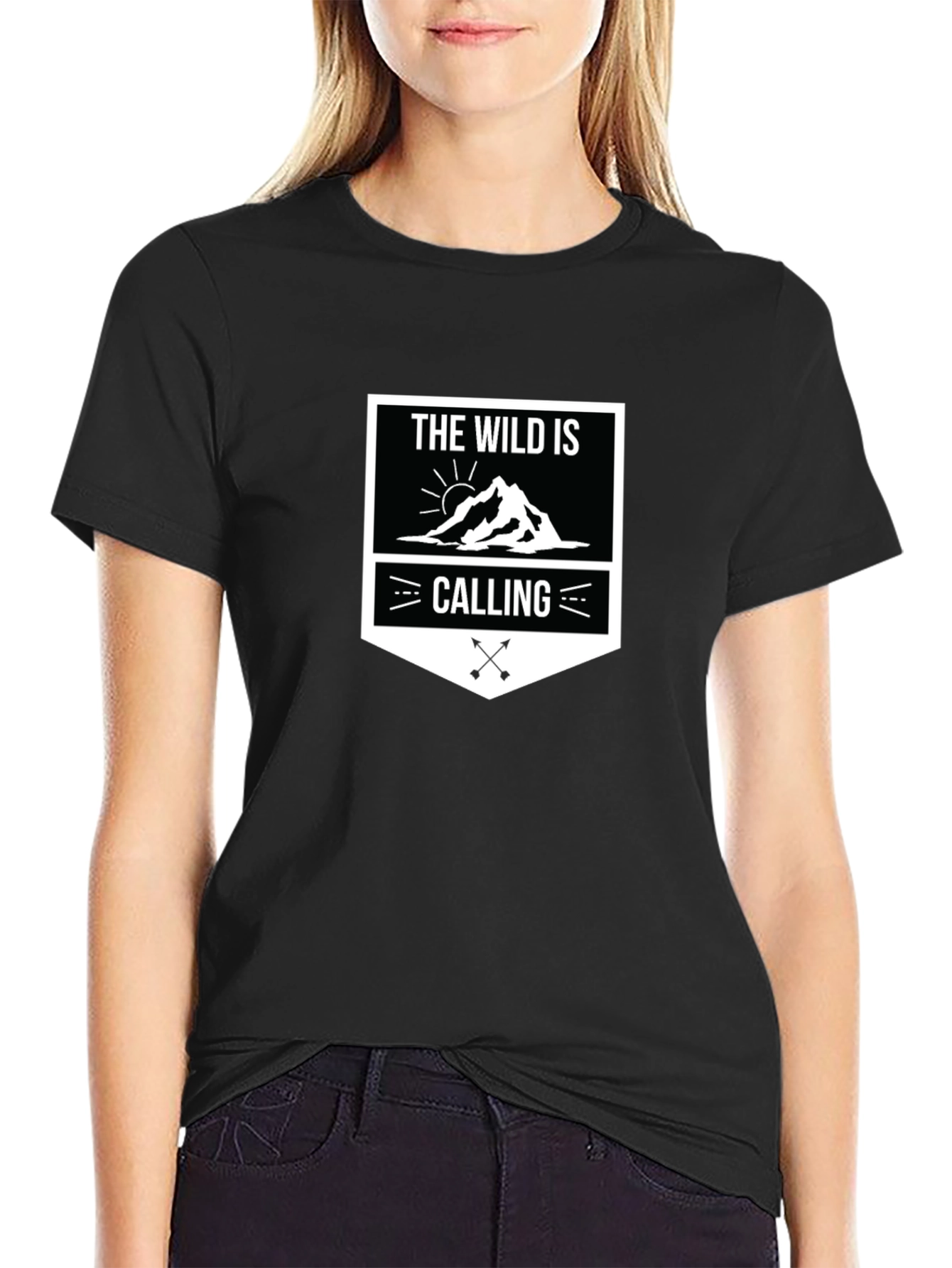 The Wild Is Calling Graphic Tee - Black Cotton