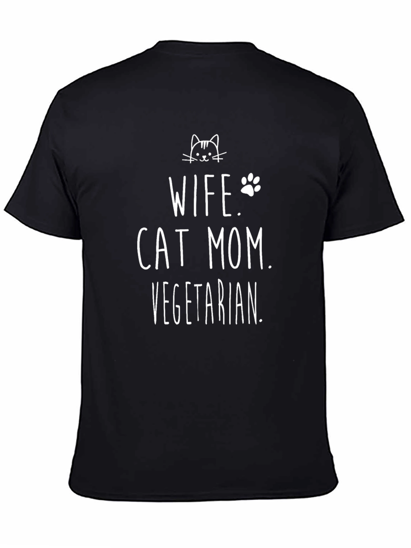 Wife Cat Mom Vegetarian T-Shirt
