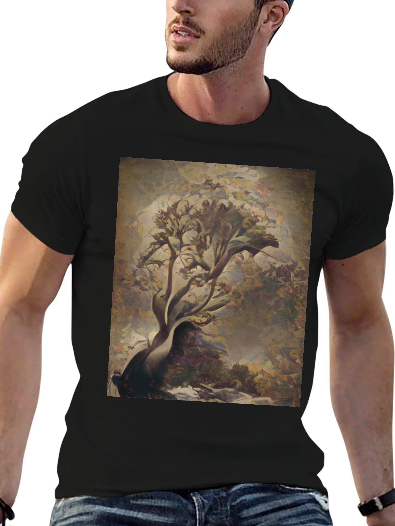 Abstract Tree Art Black Tee