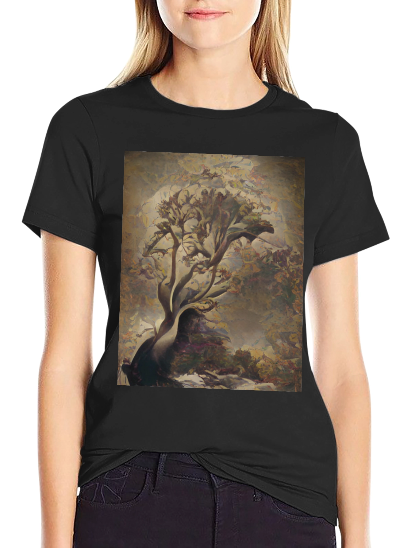 Abstract Tree Art Black Tee