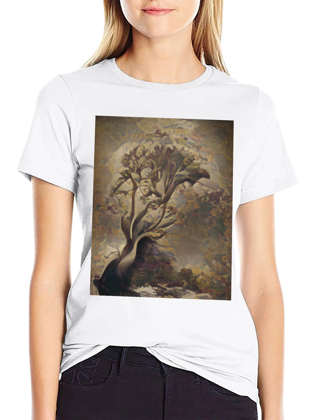 Abstract Tree Art Black Tee
