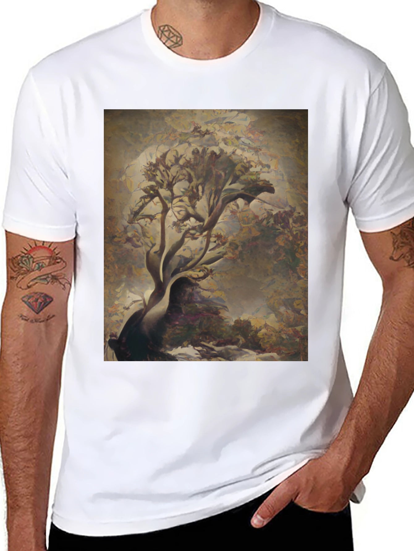 Abstract Tree Art Black Tee