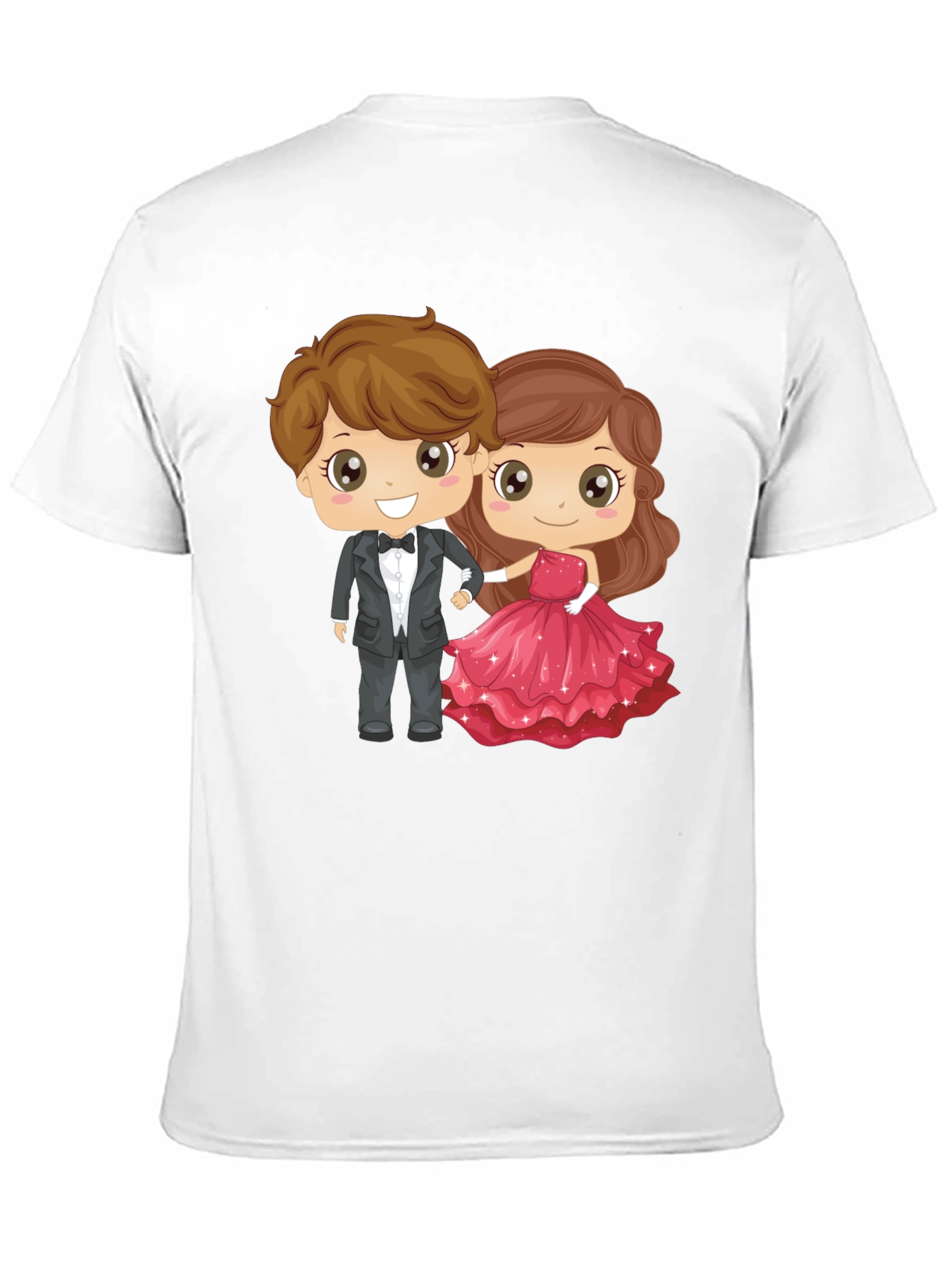 Cartoon Couple Graphic Black T-Shirt