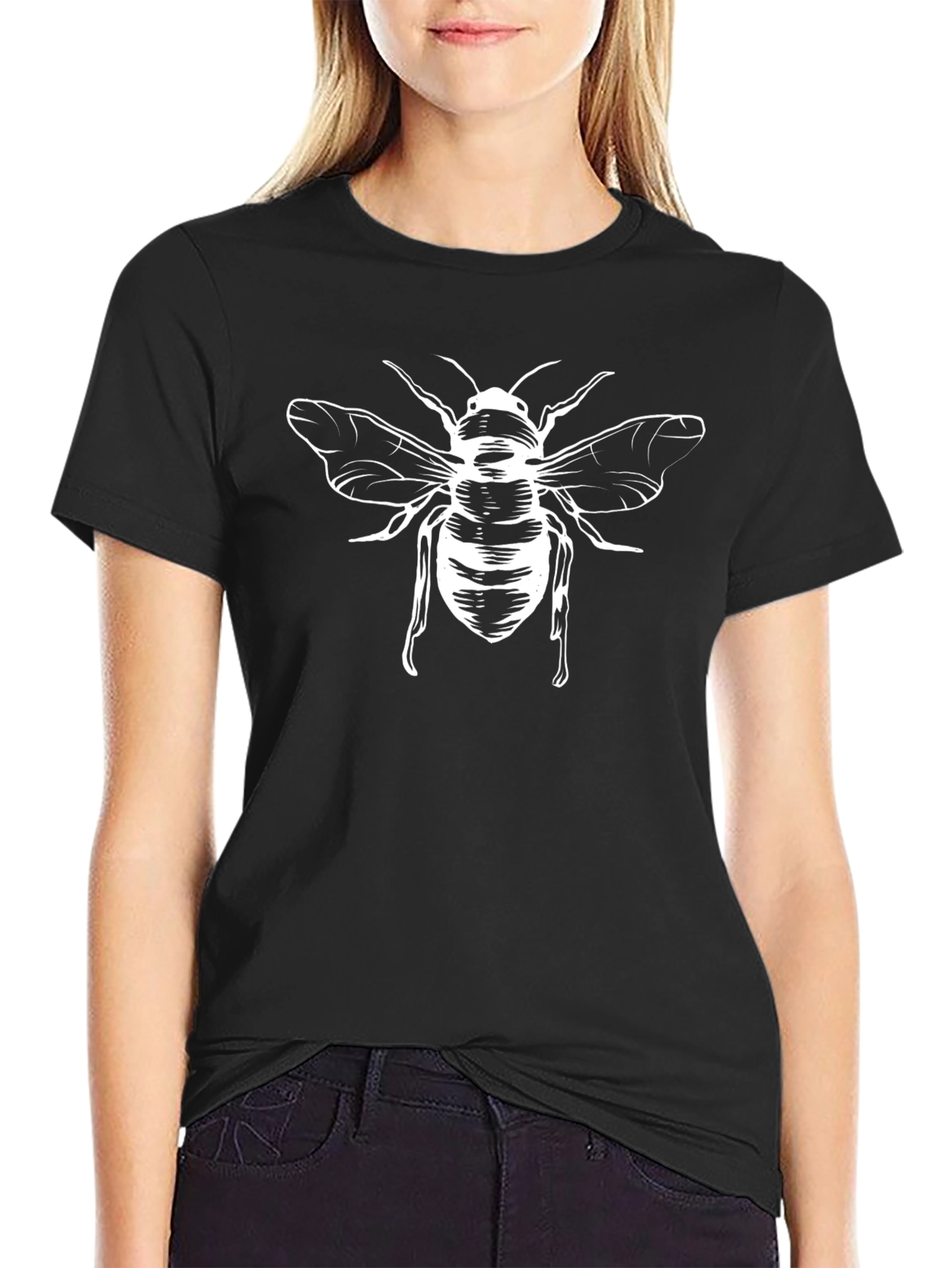 Black Graphic Tee - Bee Design