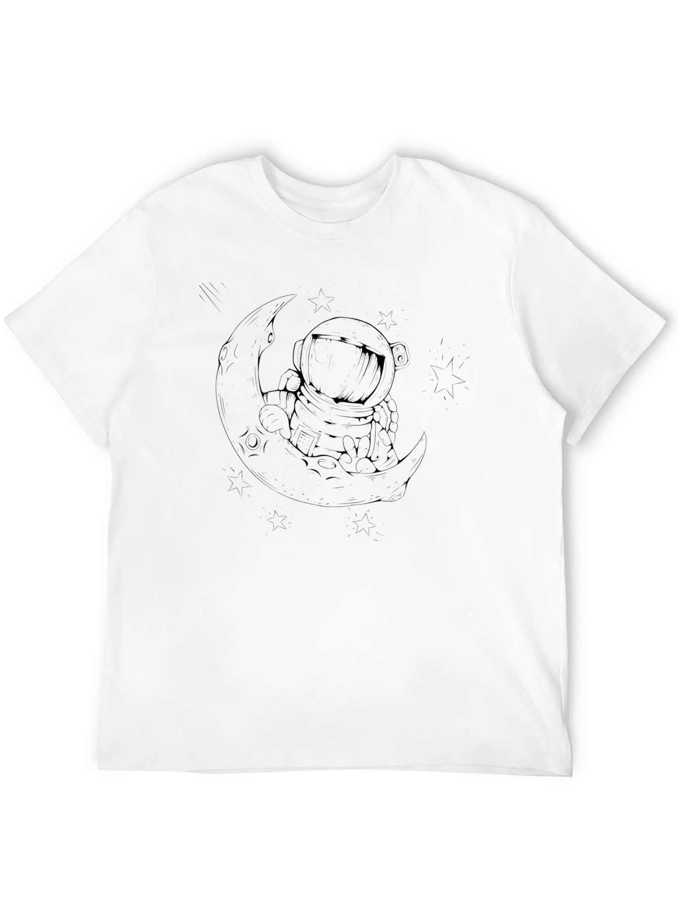 Astronaut Moon T-Shirt - Mens Black Graphic Tee