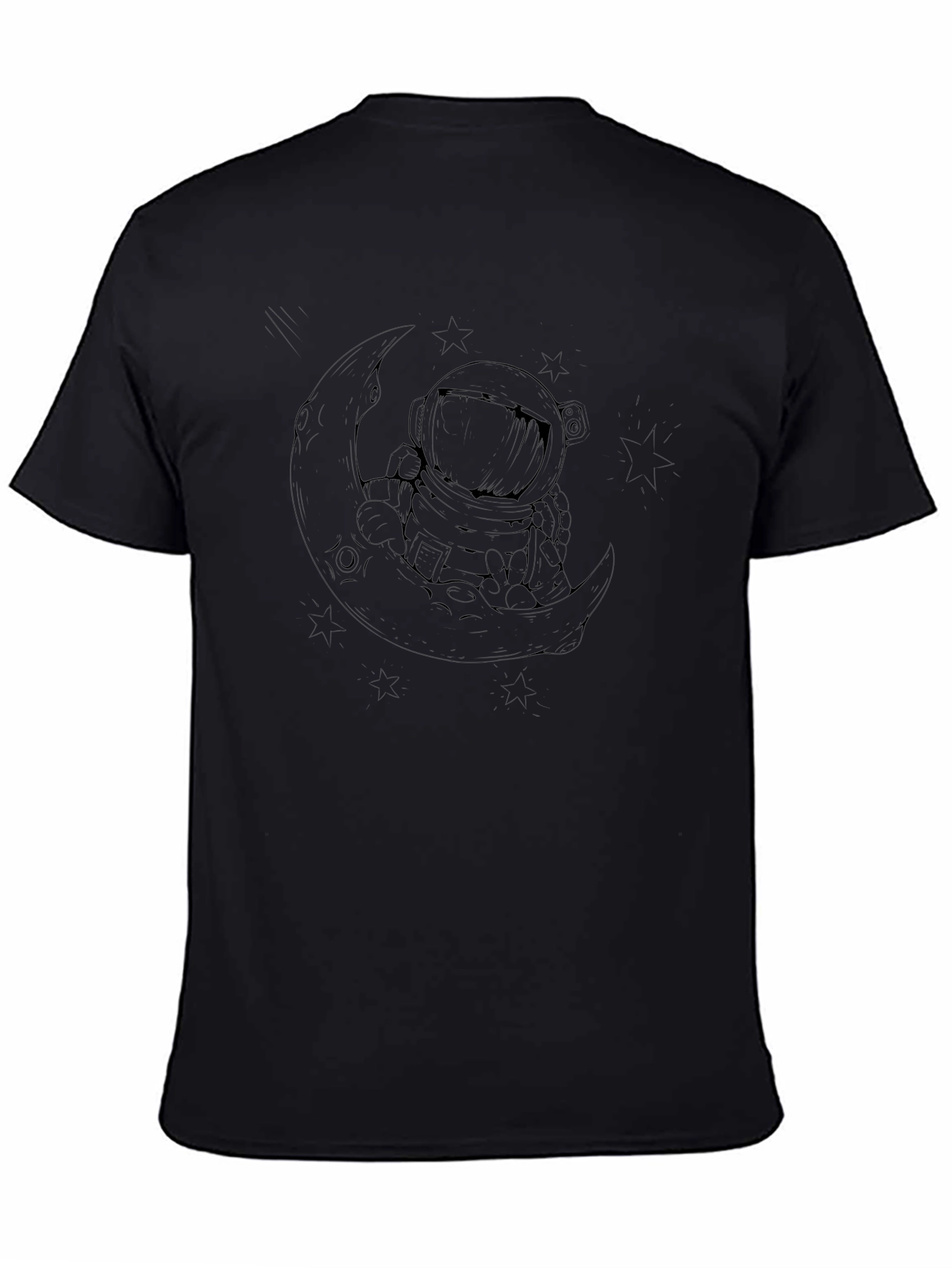 Astronaut Moon T-Shirt - Mens Black Graphic Tee