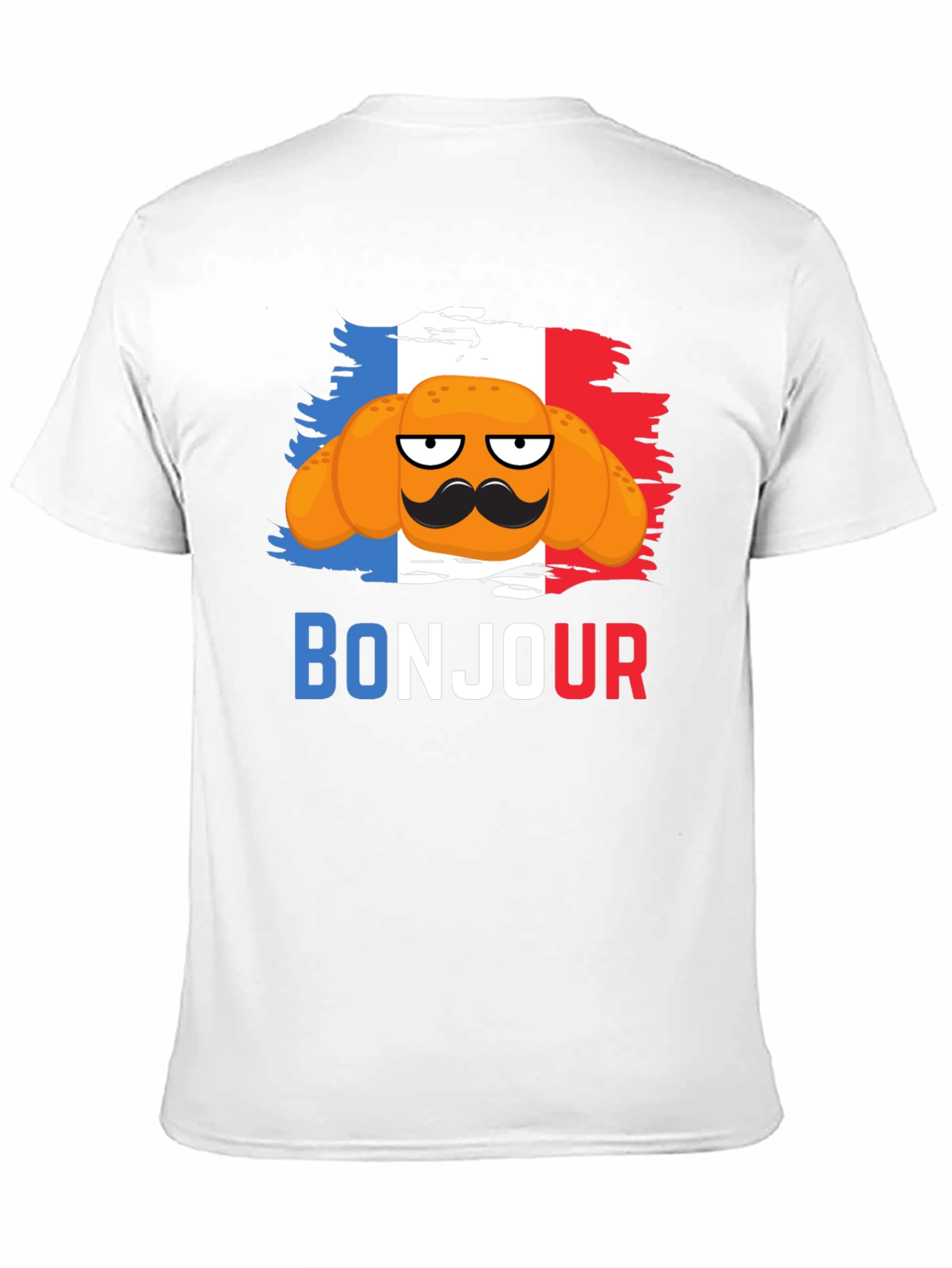 Bonjour Croissant T-Shirt - French Flag