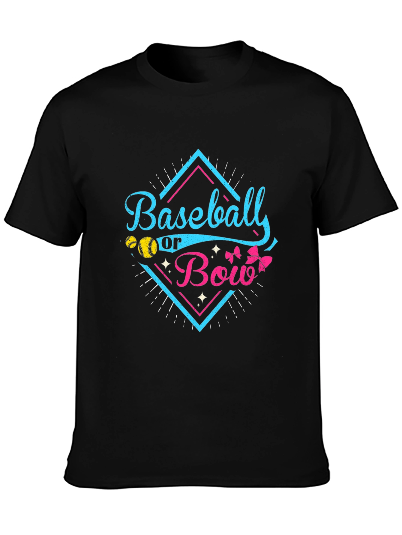 Baseball or Bow Gender Reveal T-Shirt