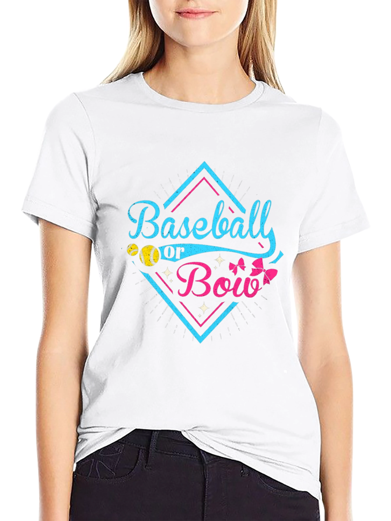 Baseball or Bow Gender Reveal T-Shirt
