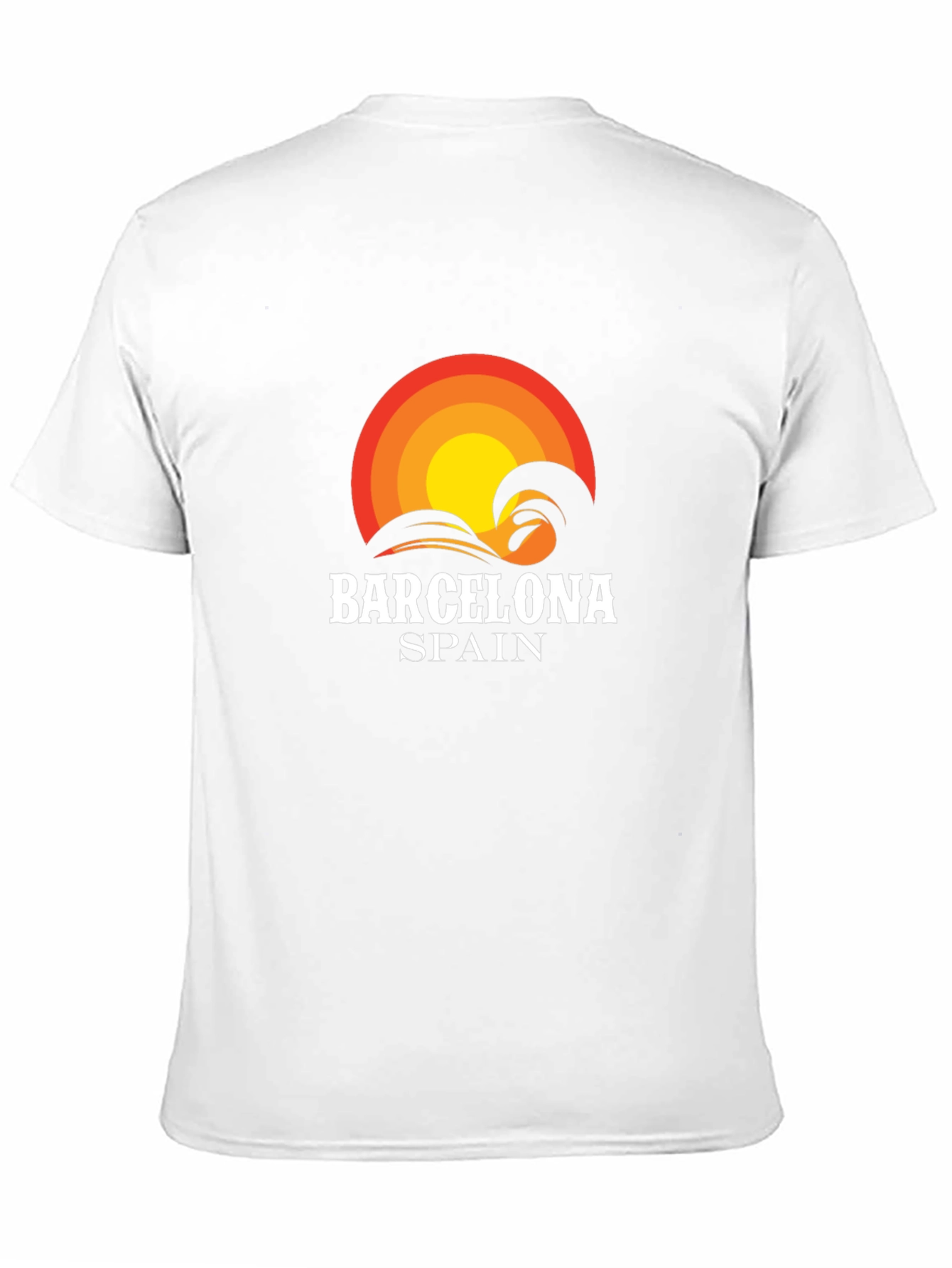 Barcelona Spain Wave Sunset Graphic T-Shirt