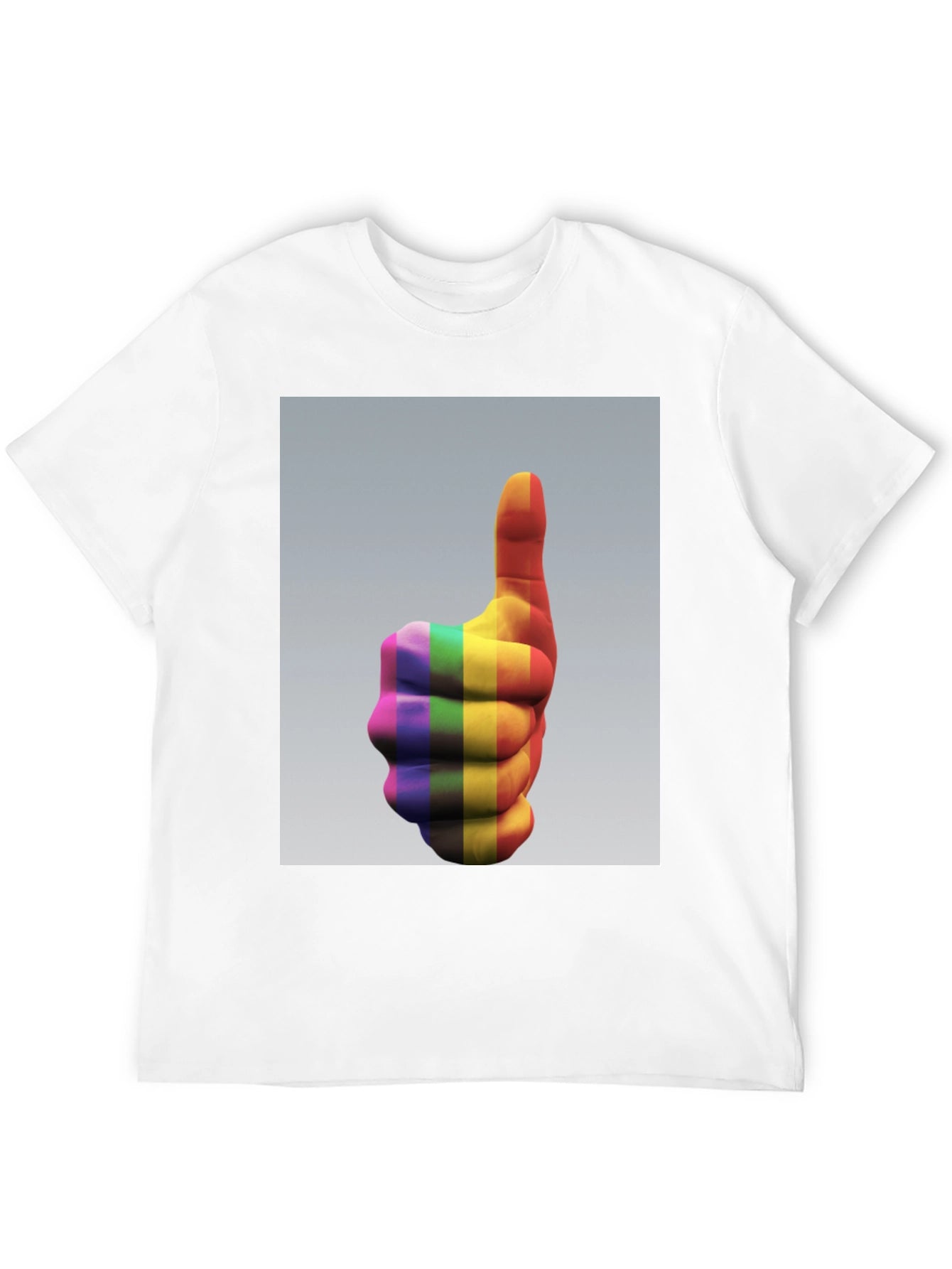 Rainbow Thumbs Up Graphic Tee - Pride & Positivity