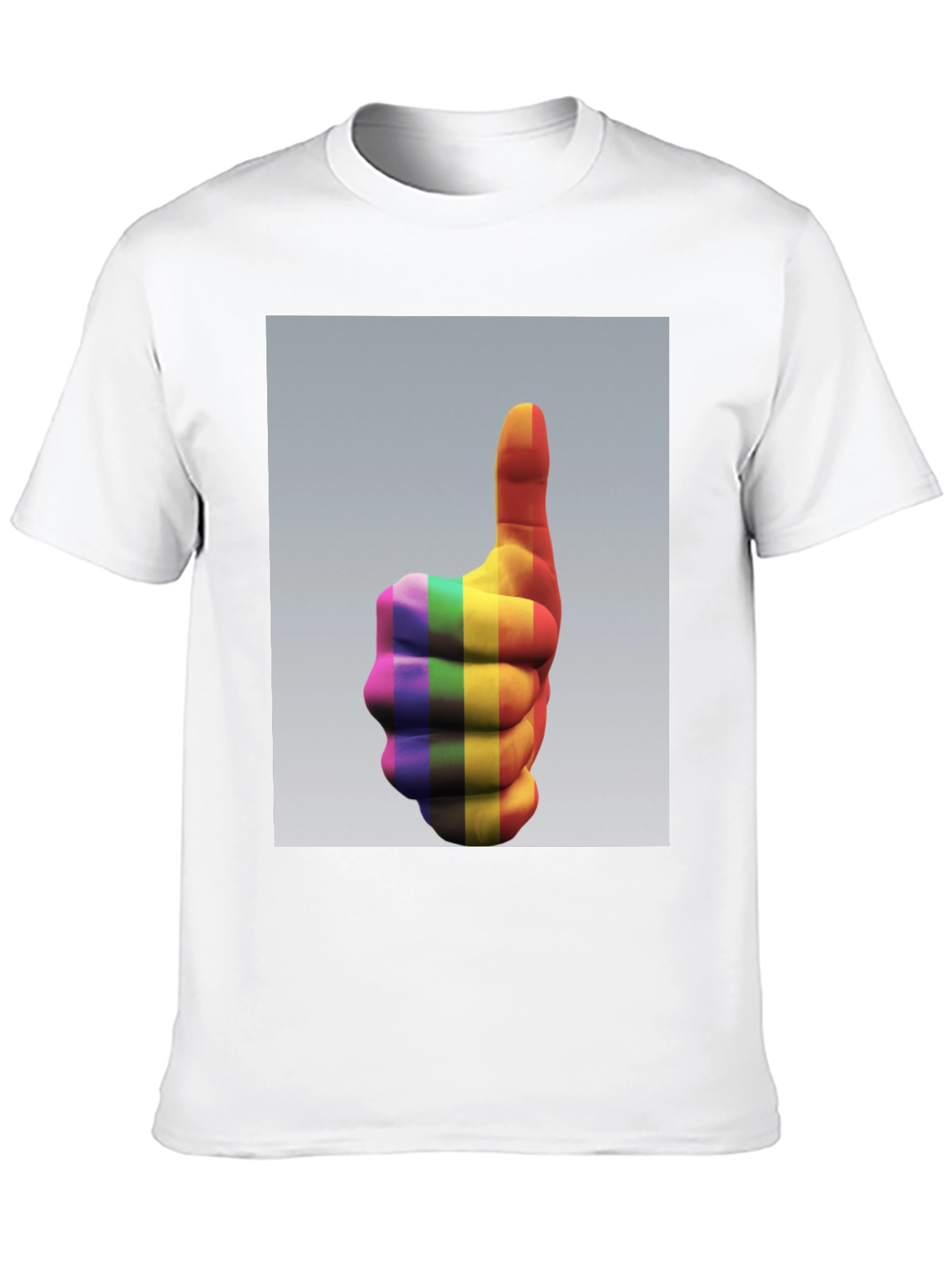 Rainbow Thumbs Up Graphic Tee - Pride & Positivity