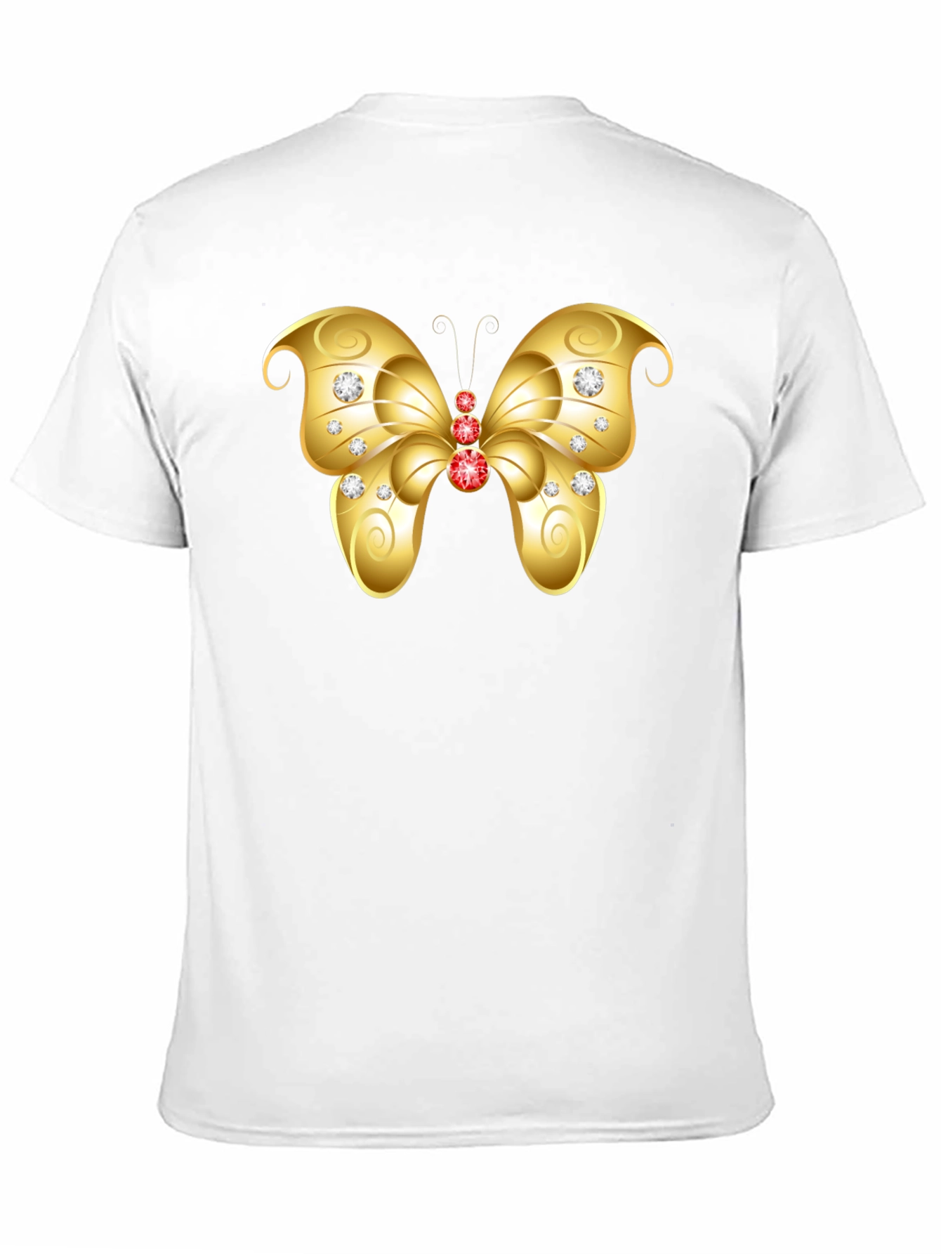 Butterfly Gem Tee - Black Cotton T-Shirt