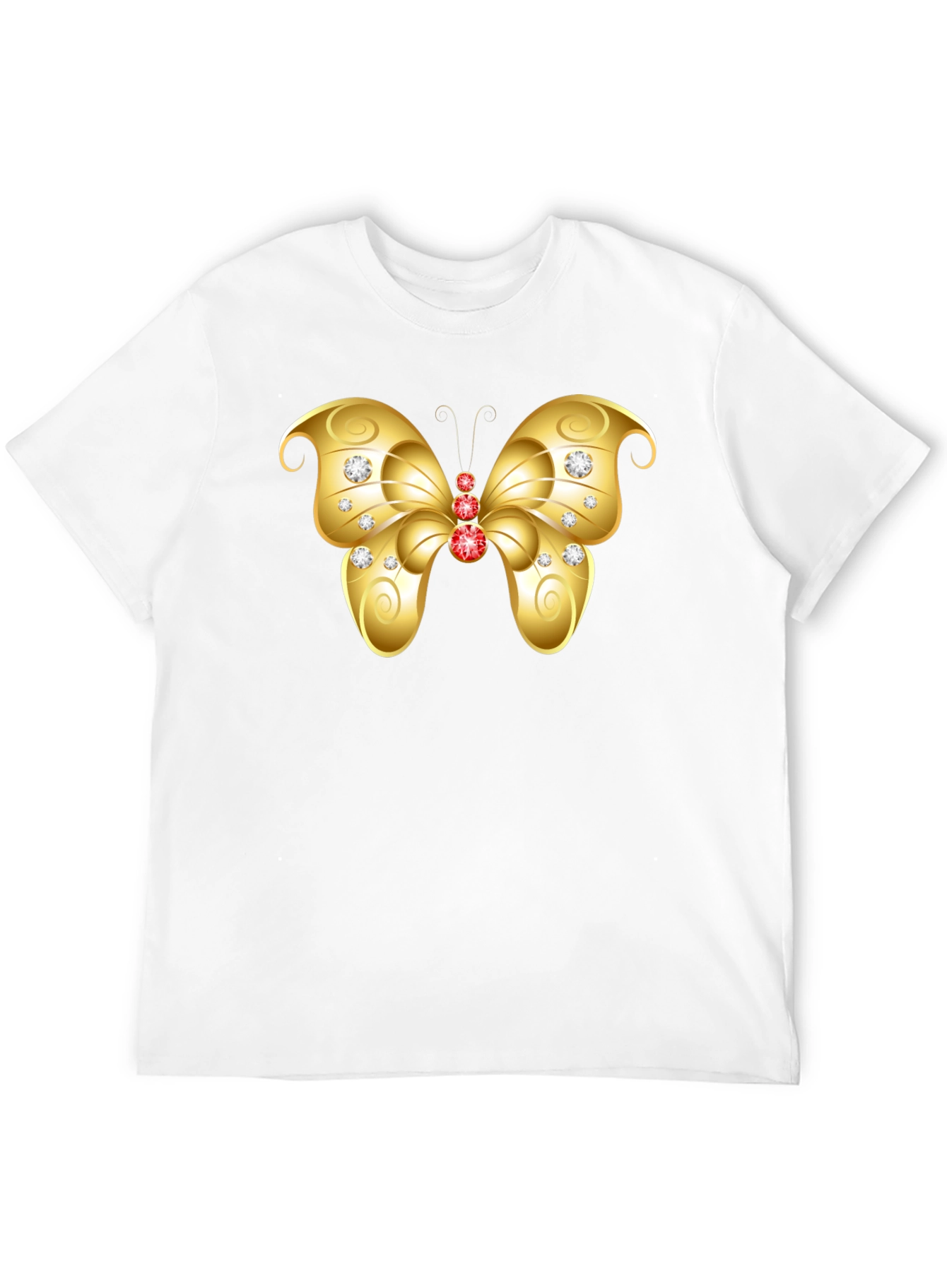 Butterfly Gem Tee - Black Cotton T-Shirt