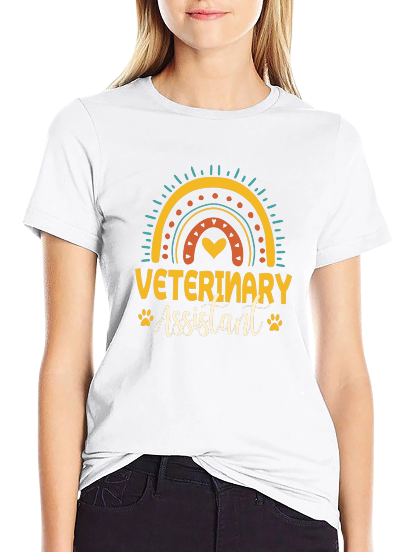 Veterinary Assistant Rainbow Graphic Tee