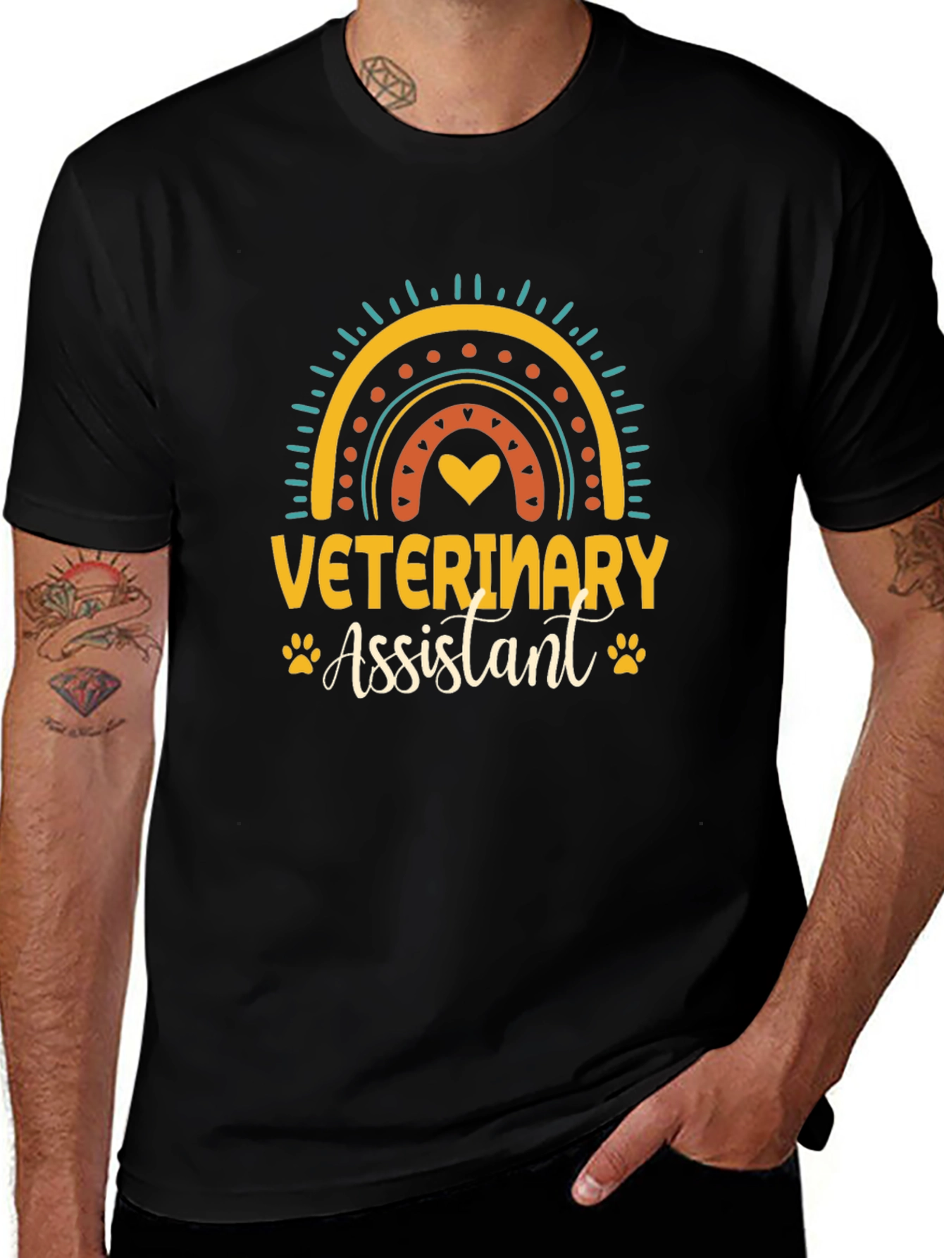 Veterinary Assistant Rainbow Graphic Tee