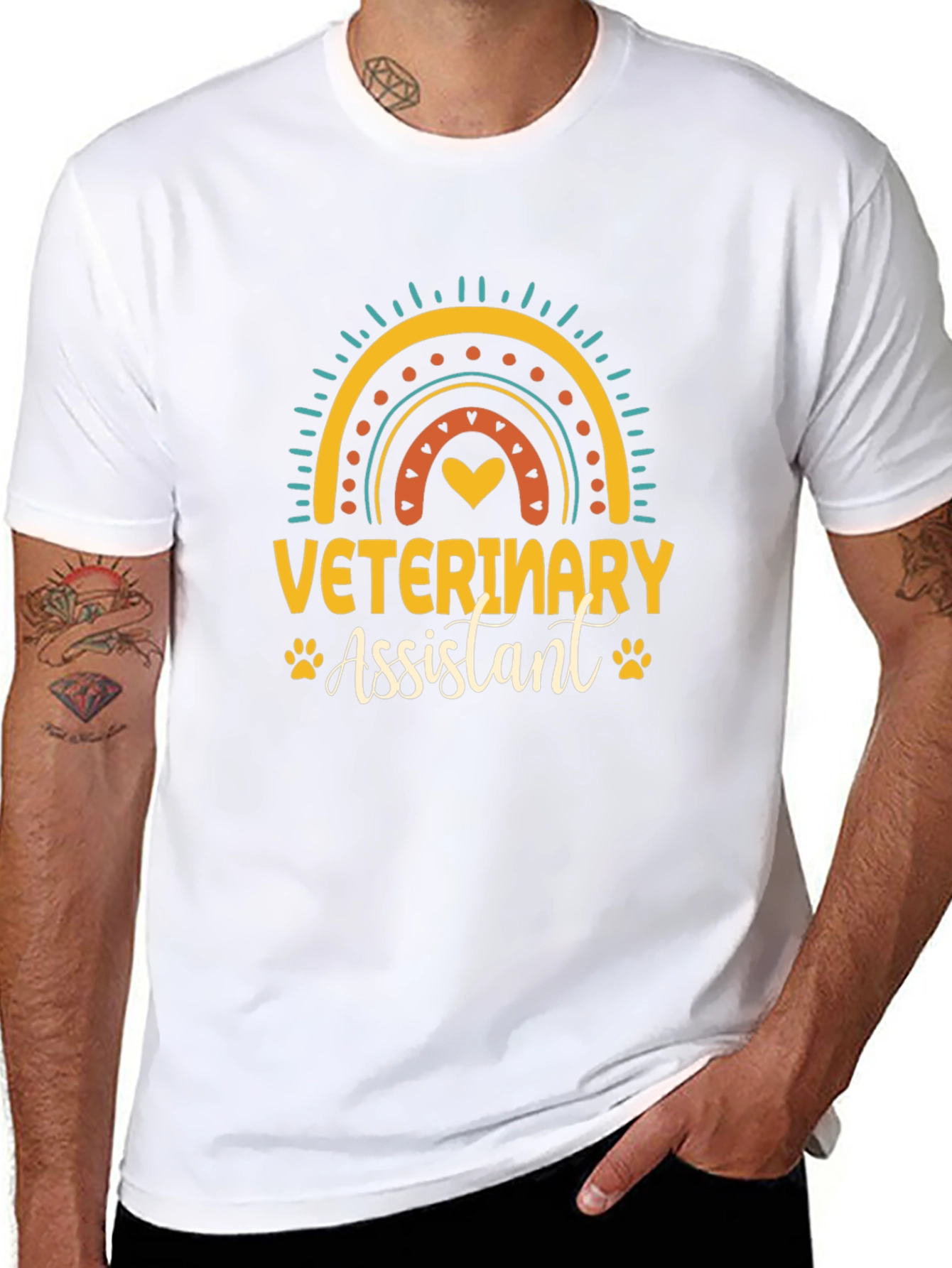 Veterinary Assistant Rainbow Graphic Tee