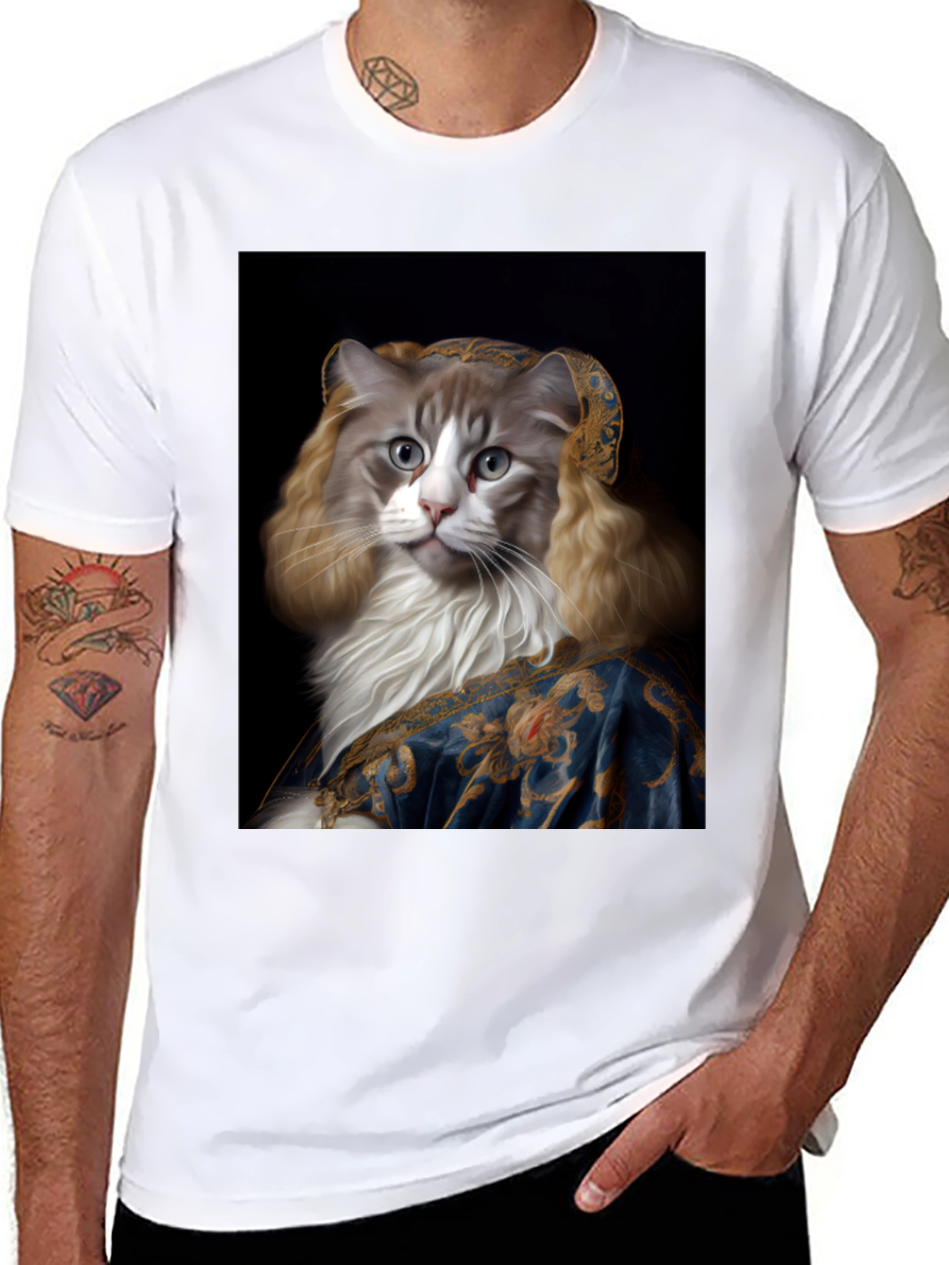 Cat Renaissance Portrait T-Shirt