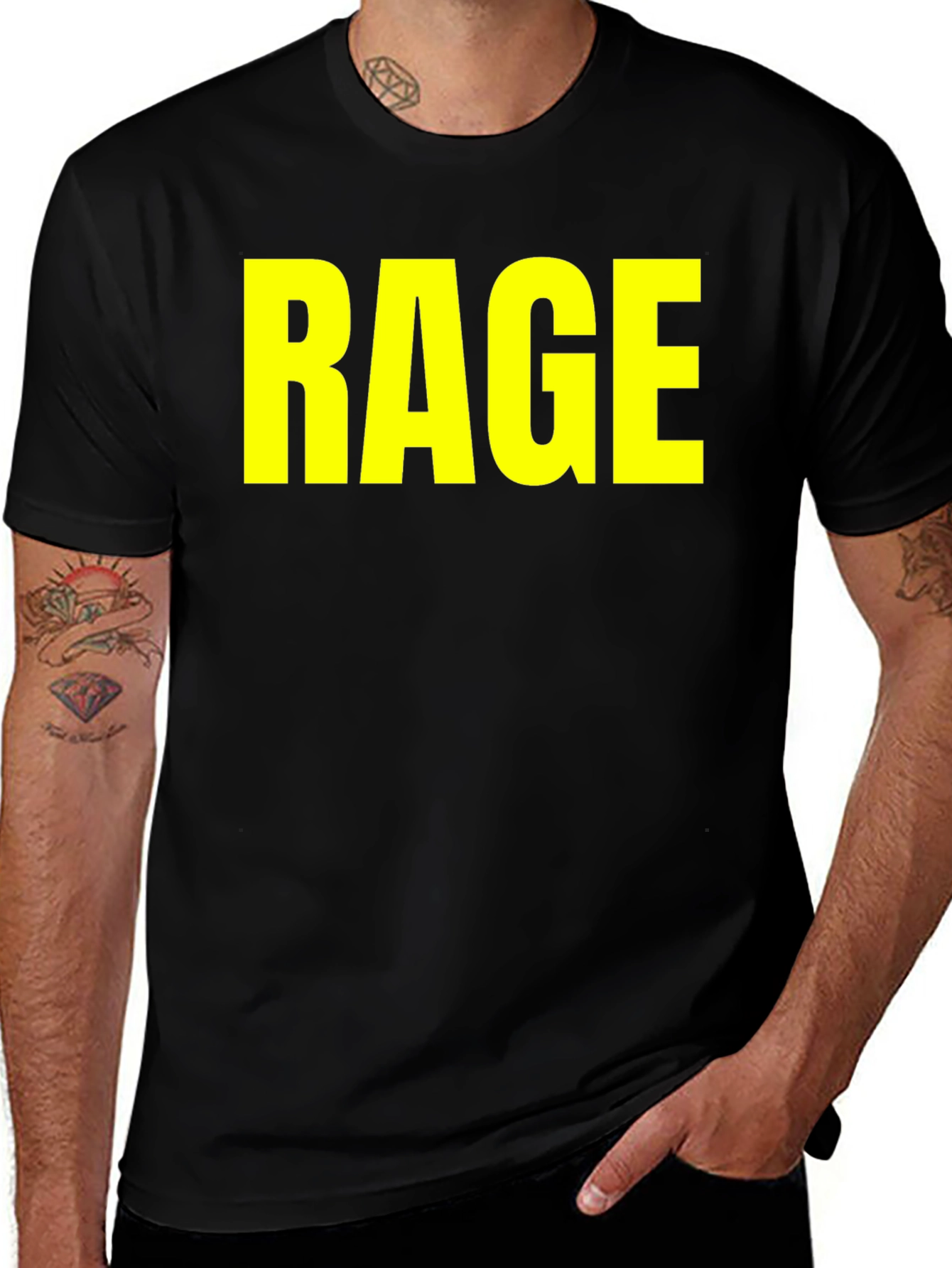 RAGE Graphic Tee - Bold Statement Black T-Shirt