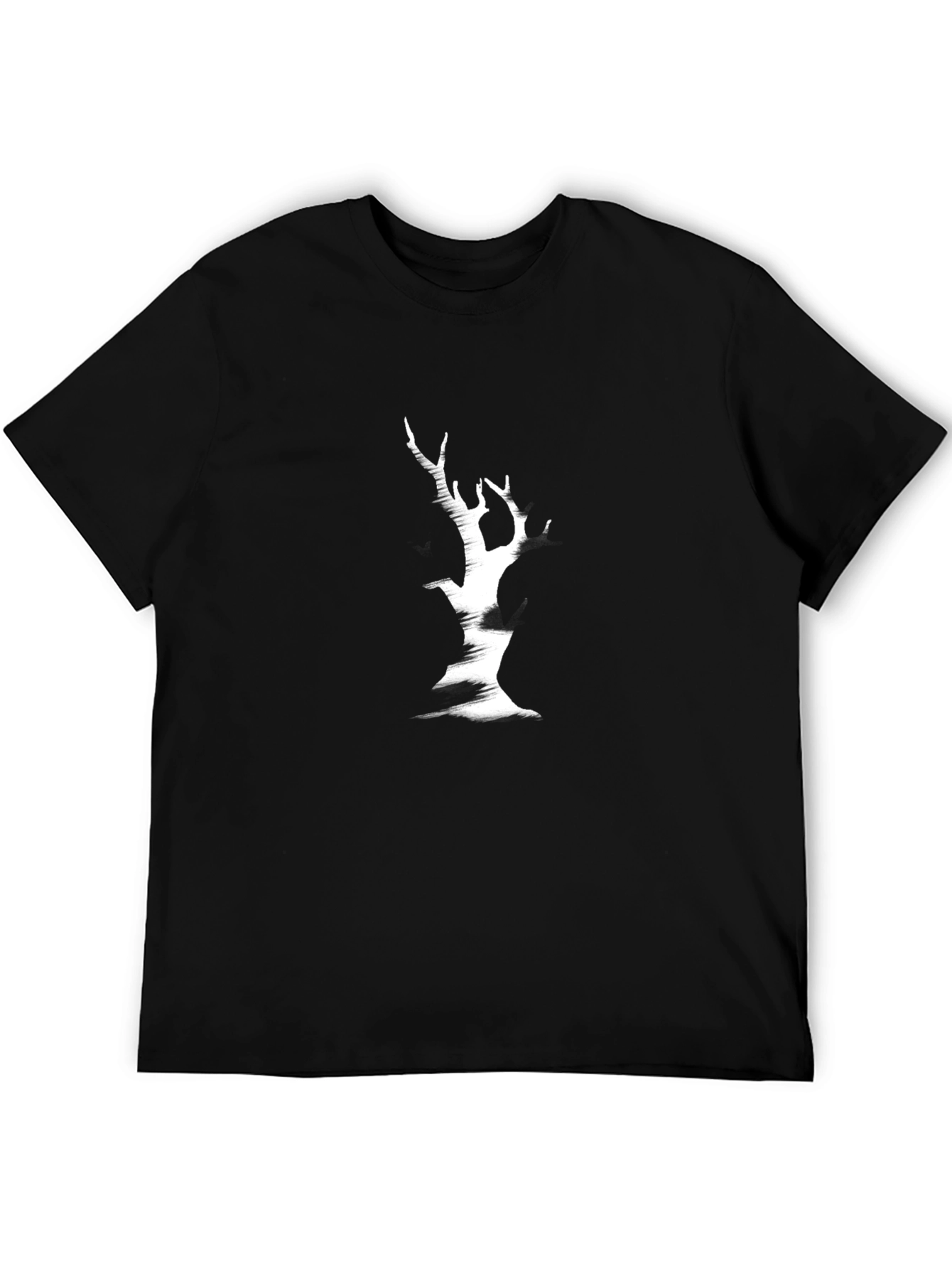 Unique Tree Graphic Black T-Shirt