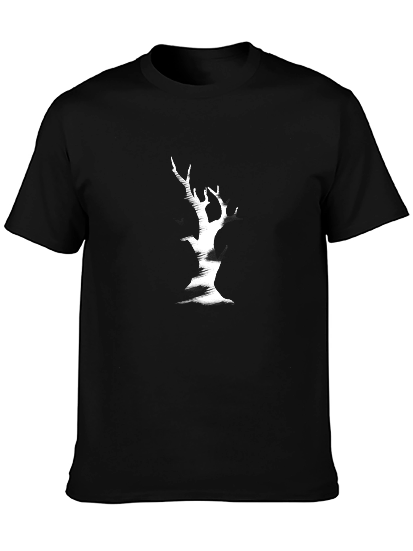 Unique Tree Graphic Black T-Shirt