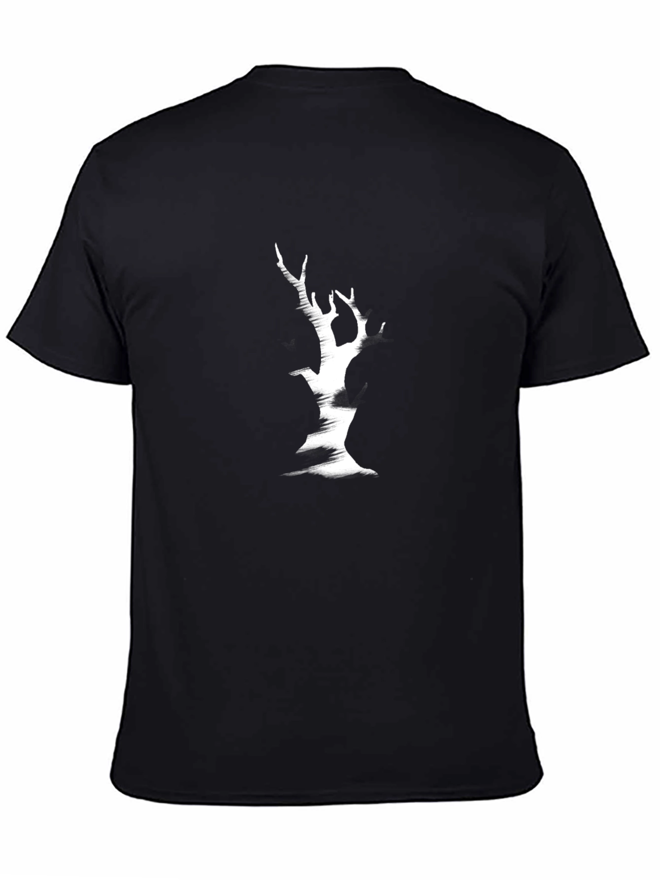Unique Tree Graphic Black T-Shirt