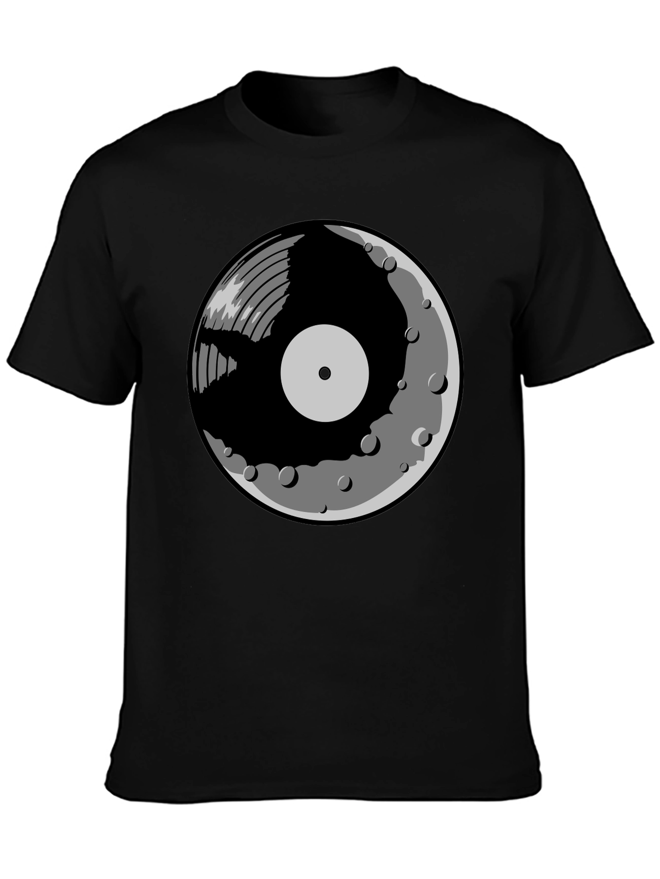 Vinyl Moon Graphic Tee - Music Lover Shirt