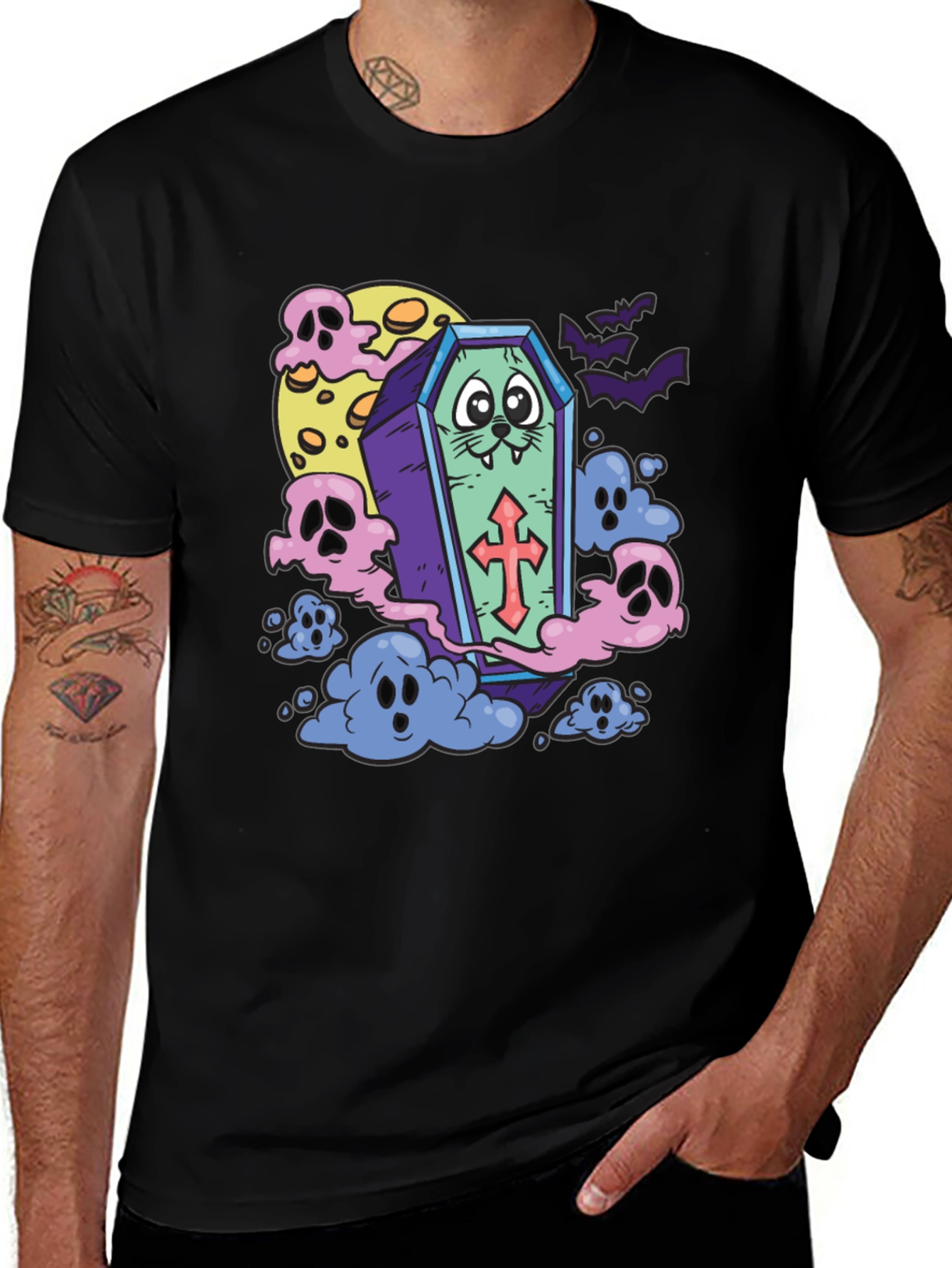 Spooky Coffin Cat T-Shirt