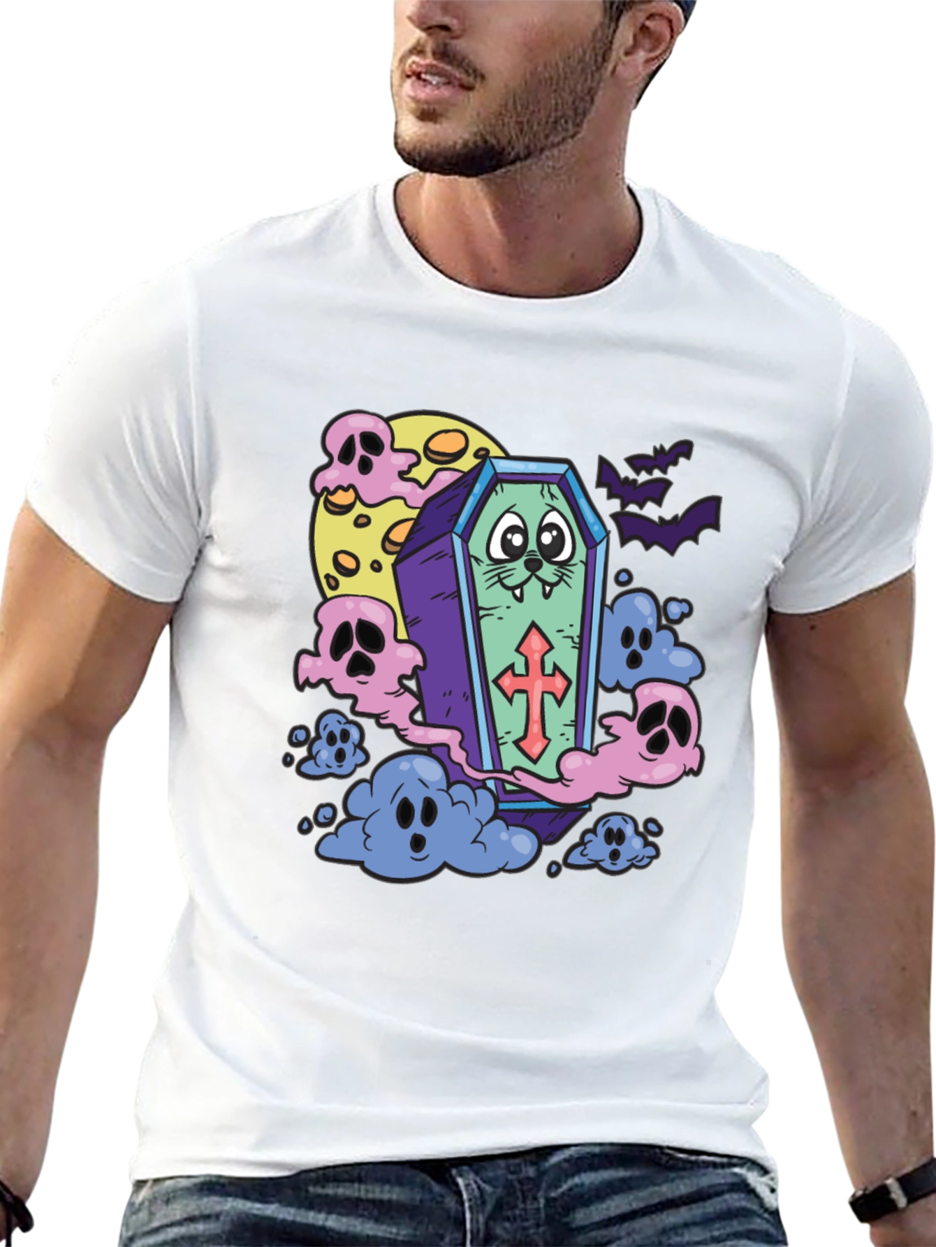 Spooky Coffin Cat T-Shirt