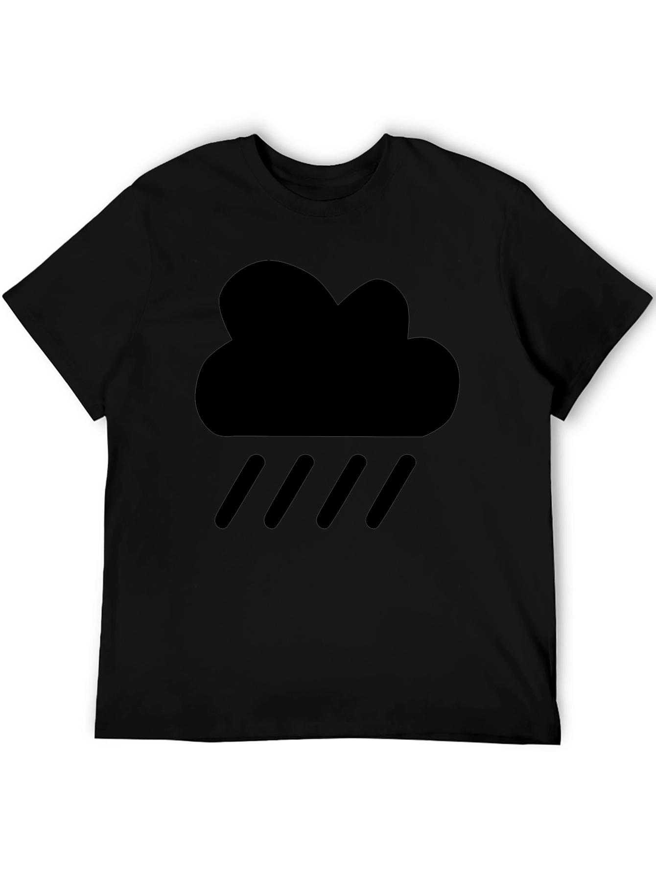 Rain Cloud Black Graphic Tee - Weather Icon T-Shirt